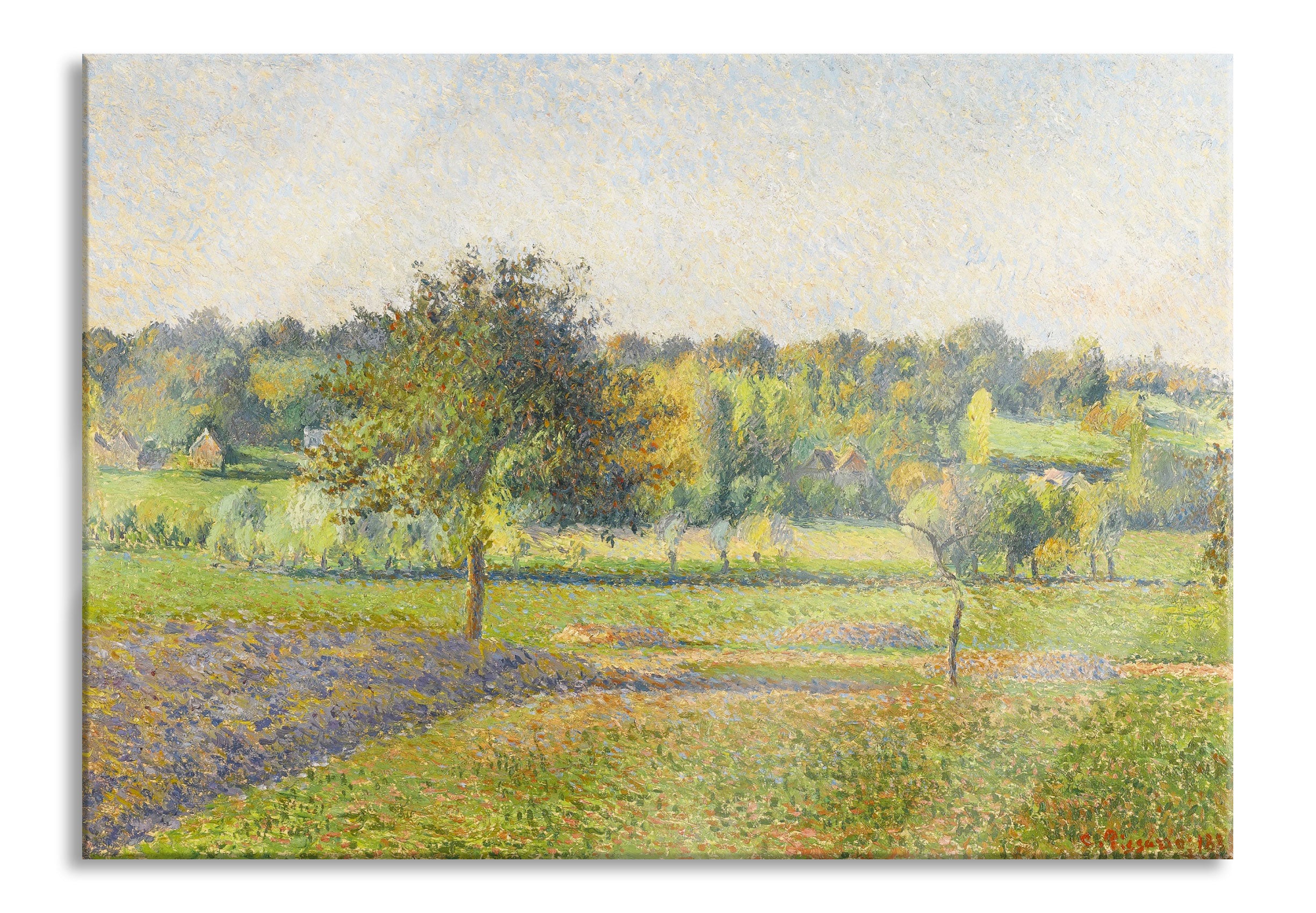 Camille Pissarro - PRAIRIE À ÉRAGNY , Glasbild