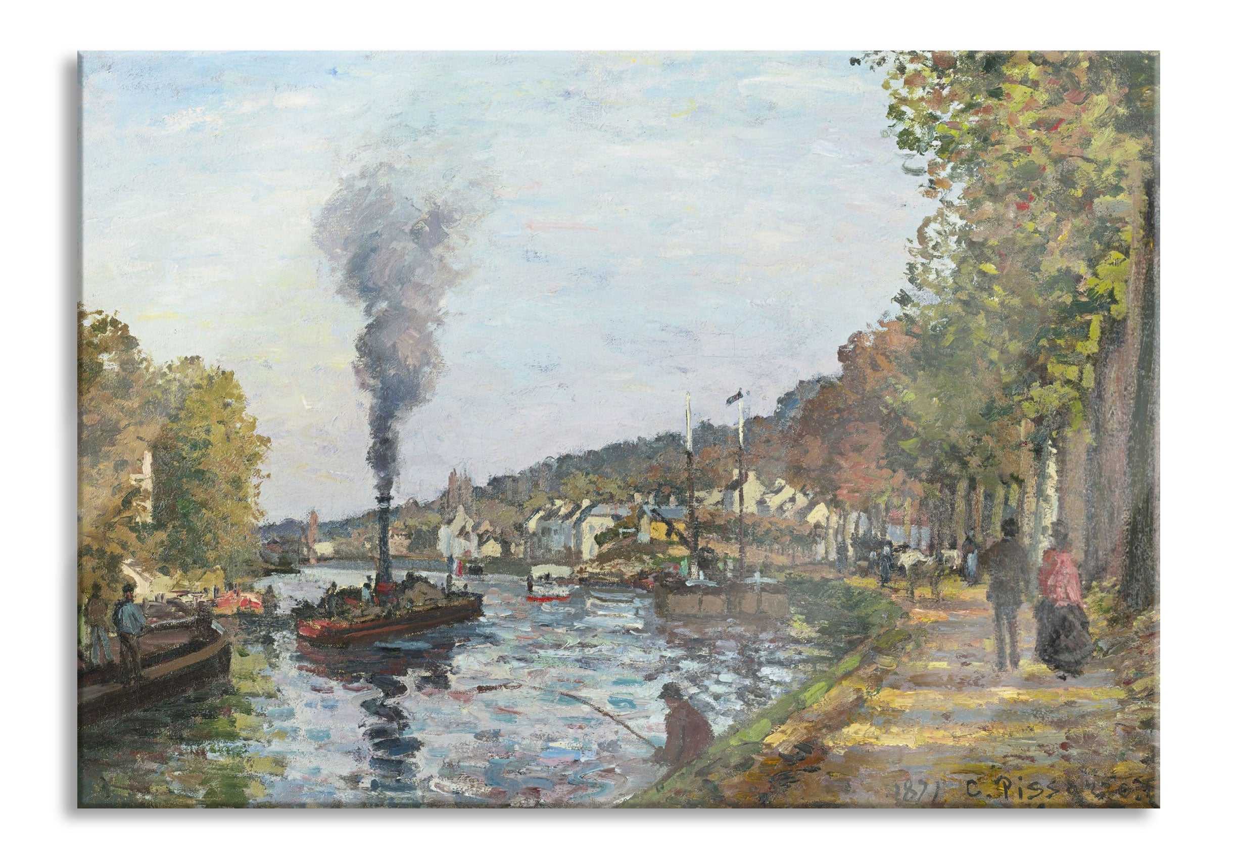 Camille Pissarro - LA SEINE À BOUGIVAL , Glasbild