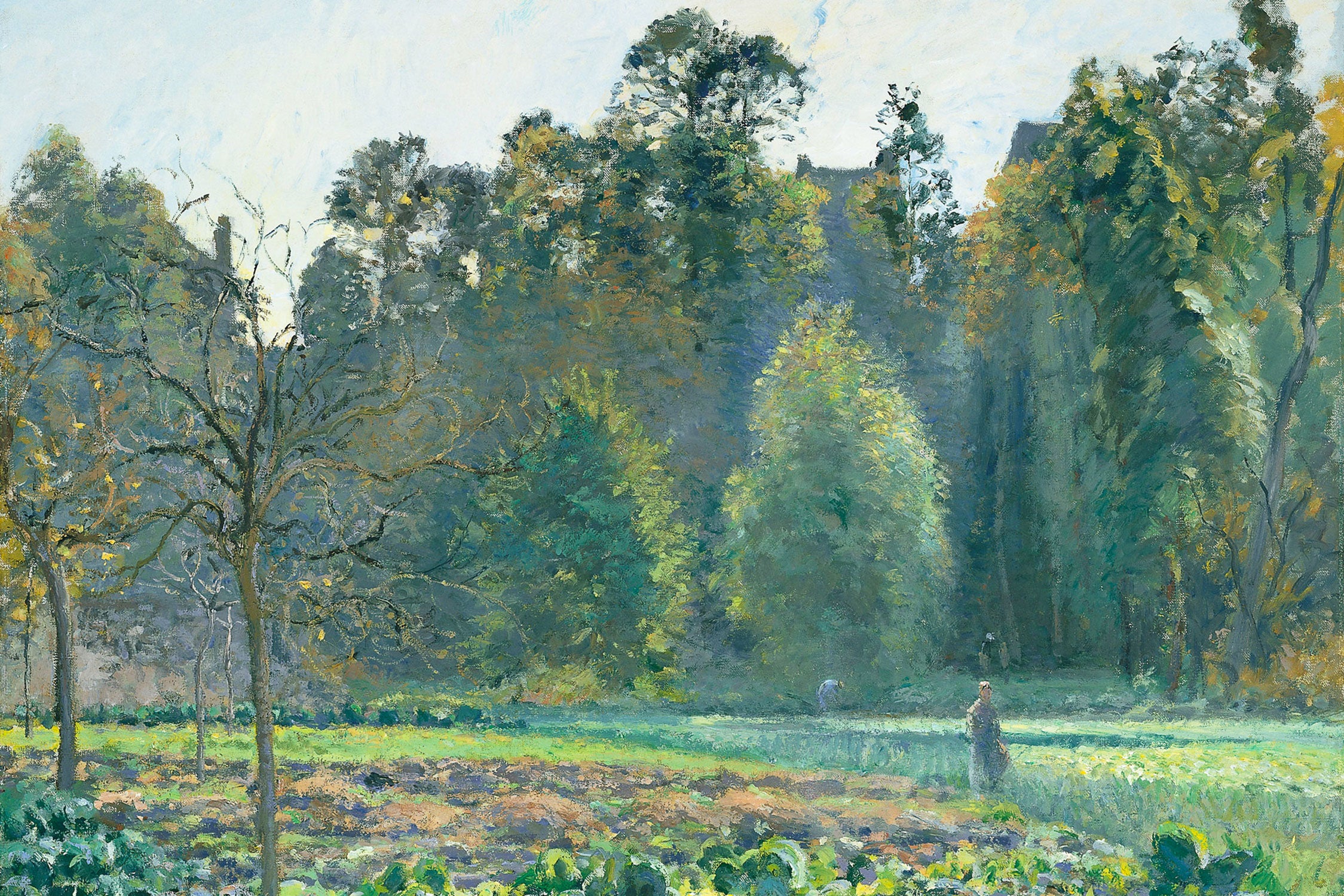 Camille Pissarro - Le champ de chou Pontoise, Glasbild