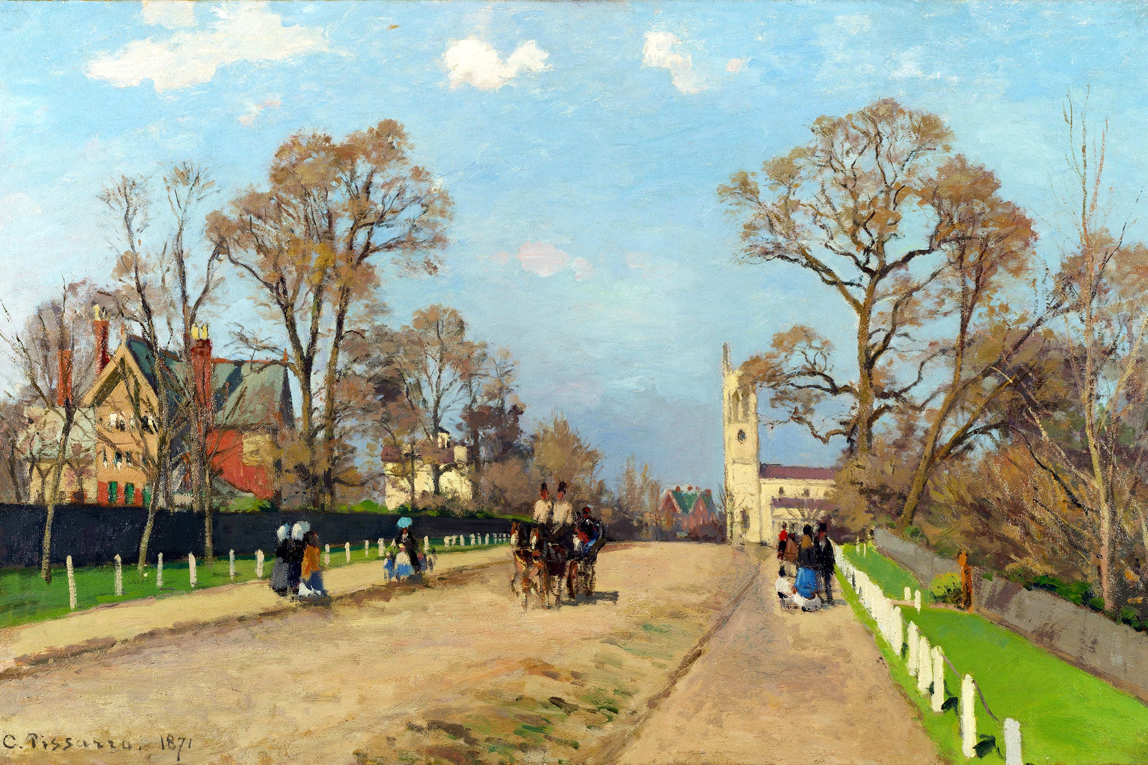 Camille Pissarro - The Avenue Sydenham , Glasbild