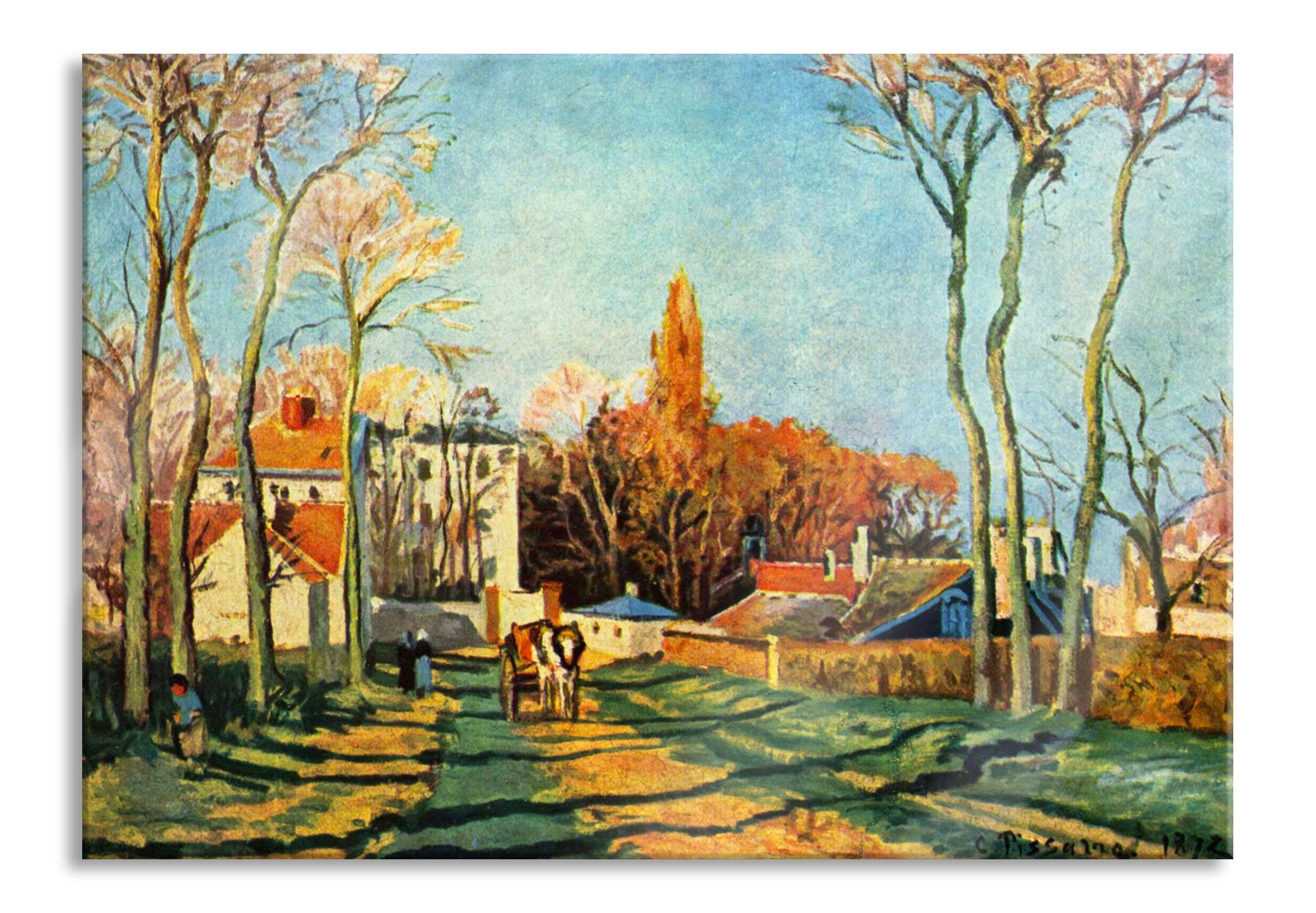 Camille Pissarro - Entrée du village de Voisin , Glasbild