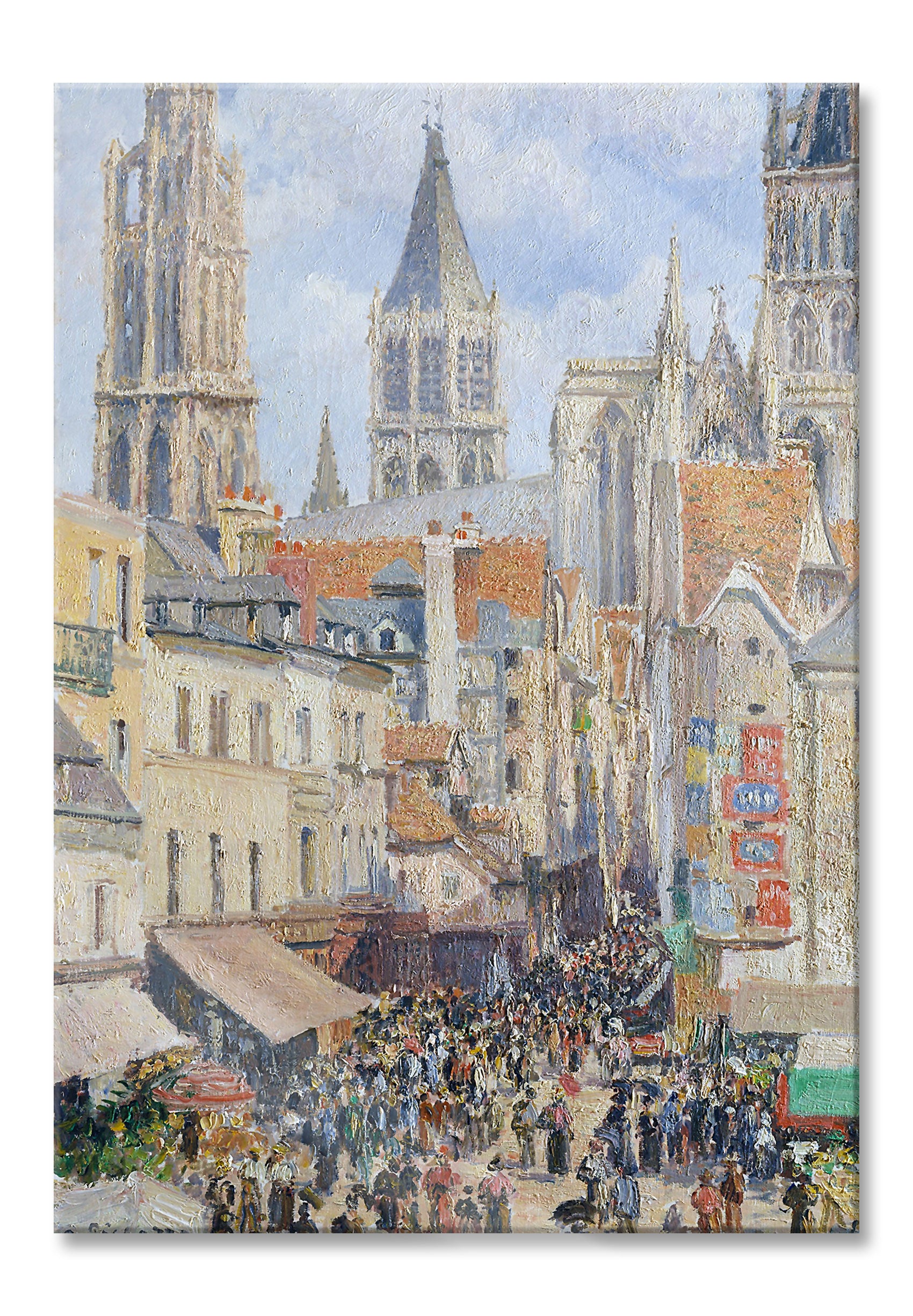 Camille Pissarro - Rouen Rue de l'Épicerie , Glasbild