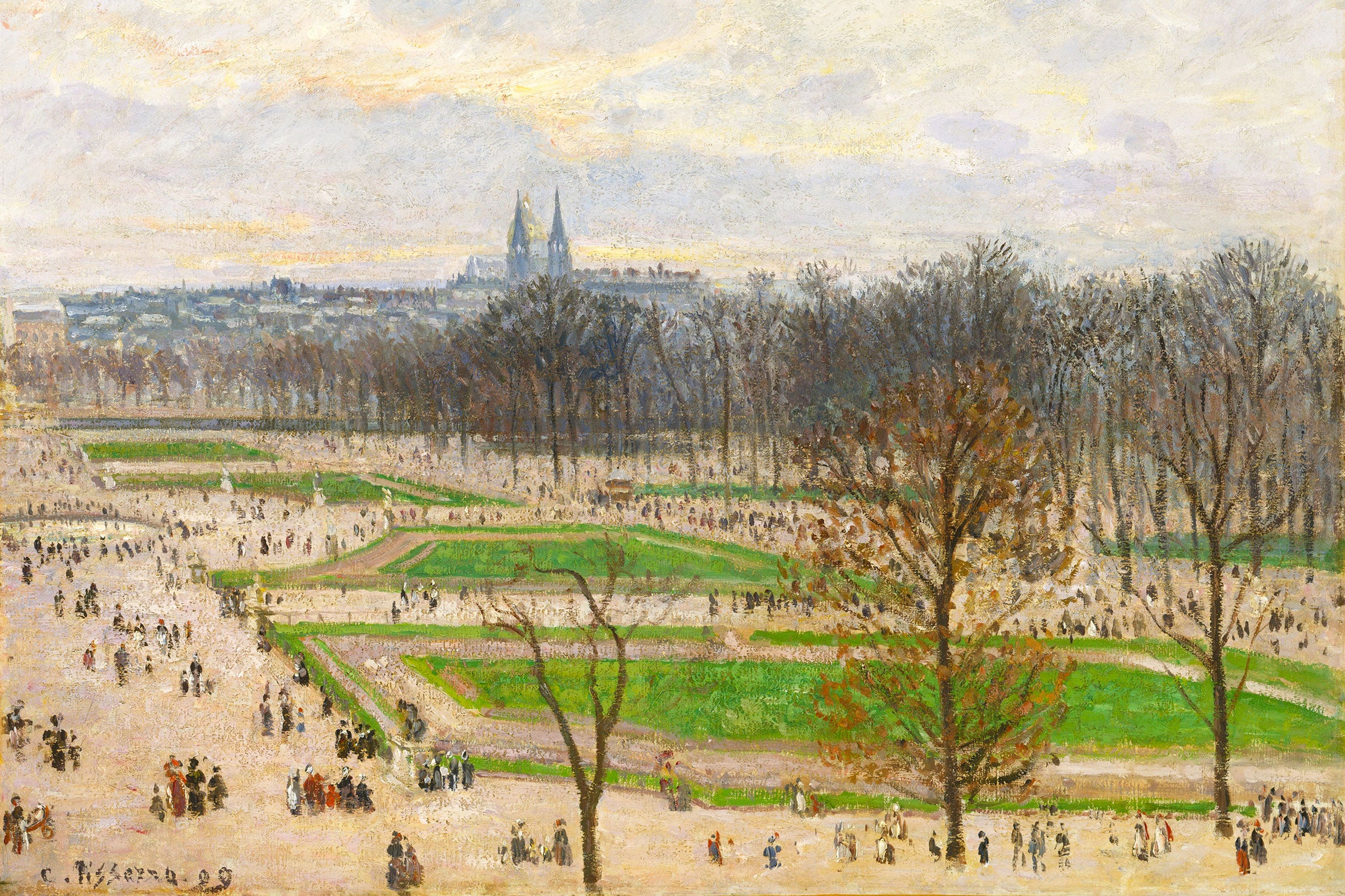 Camille Pissarro - The Garden of the Tuileries I, Glasbild