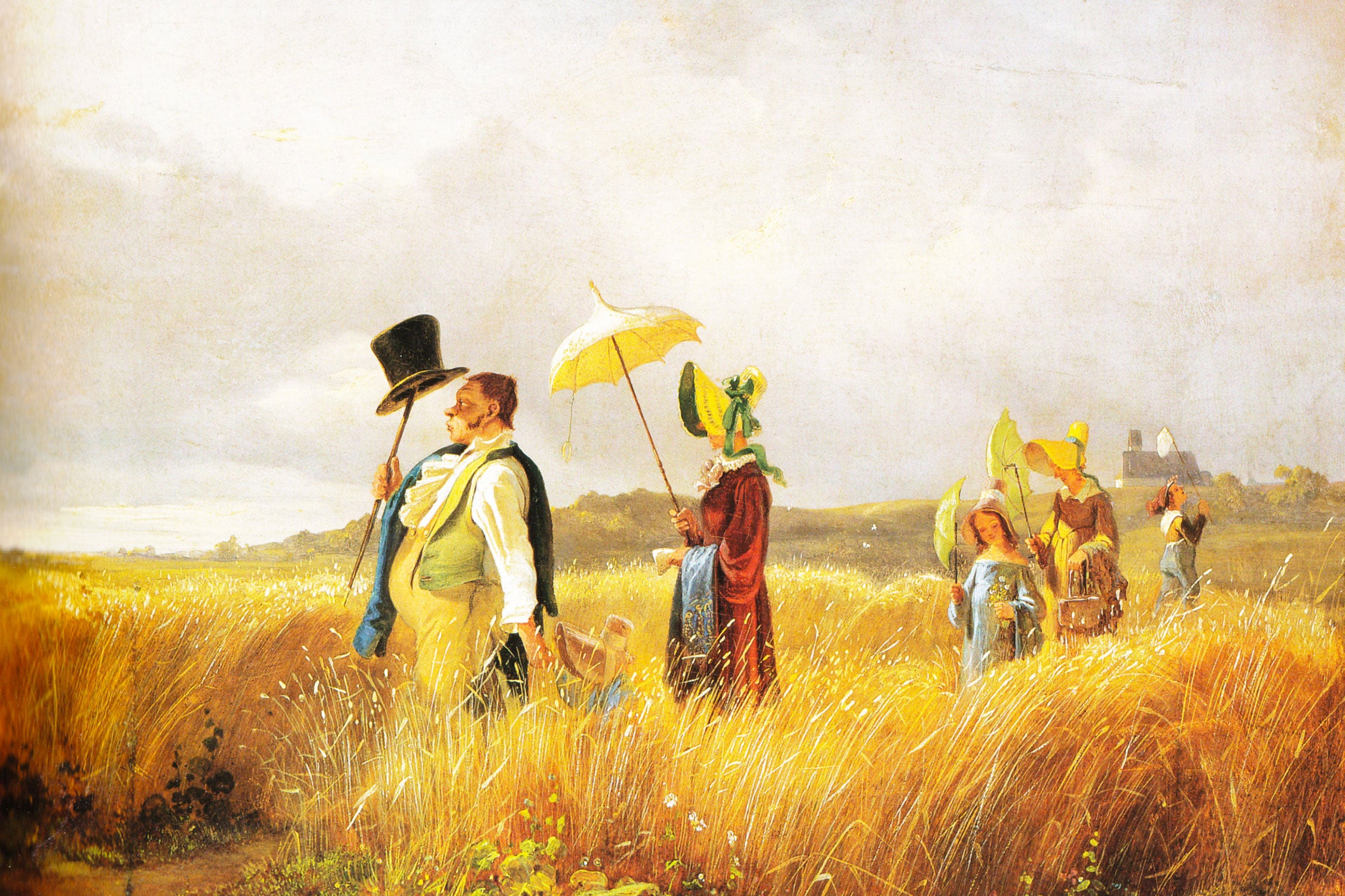 Carl Spitzweg - Sonntagsspaziergang, Glasbild