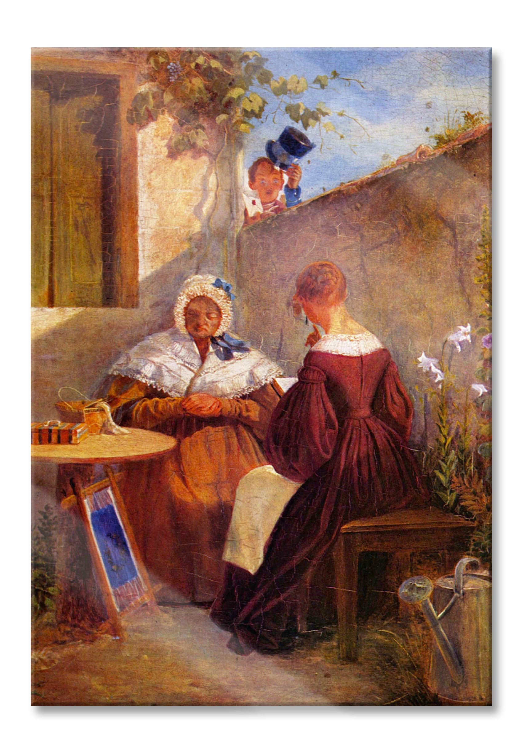 Carl Spitzweg - Der Liebesbrief, Glasbild