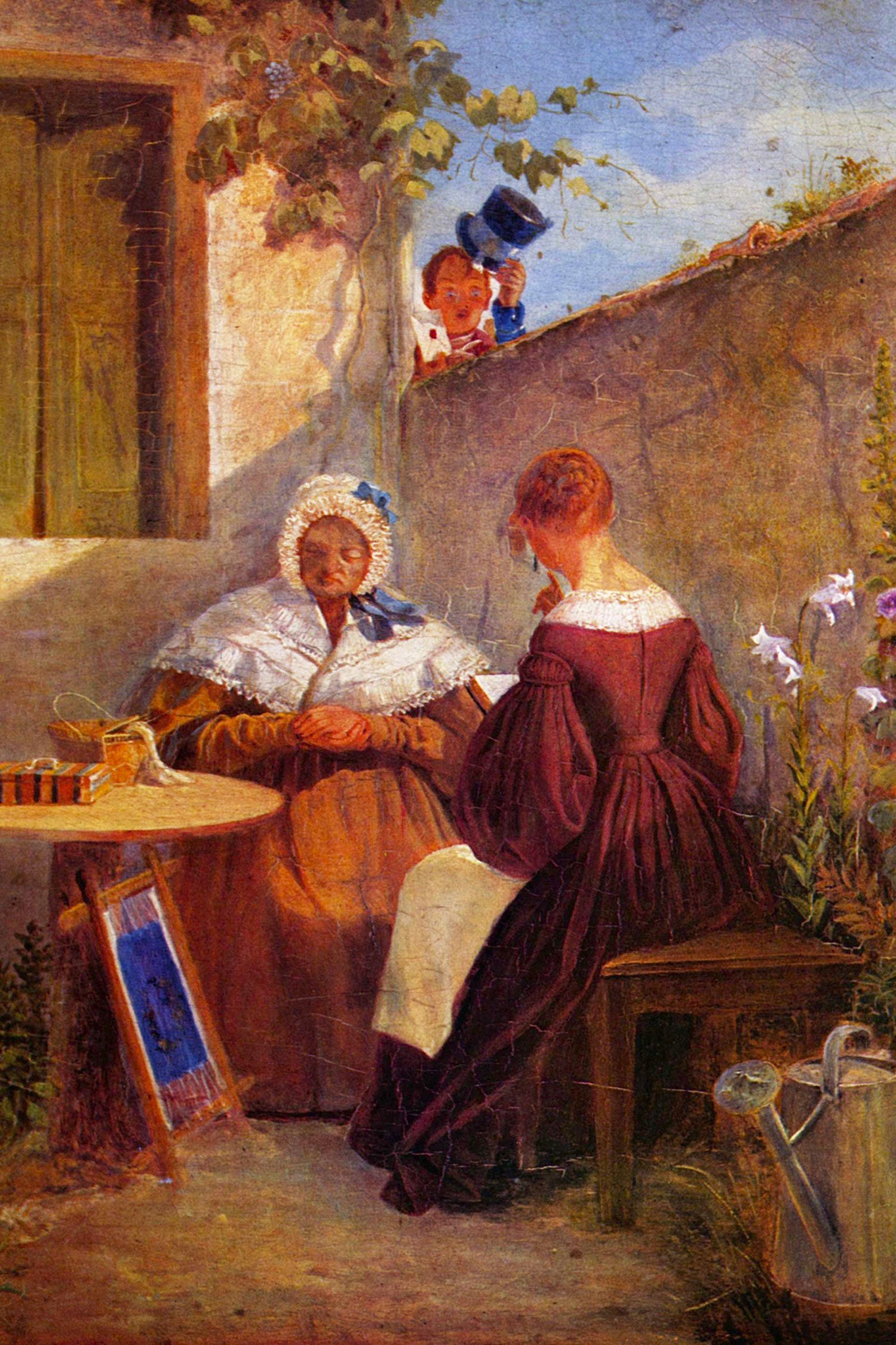 Carl Spitzweg - Der Liebesbrief, Glasbild