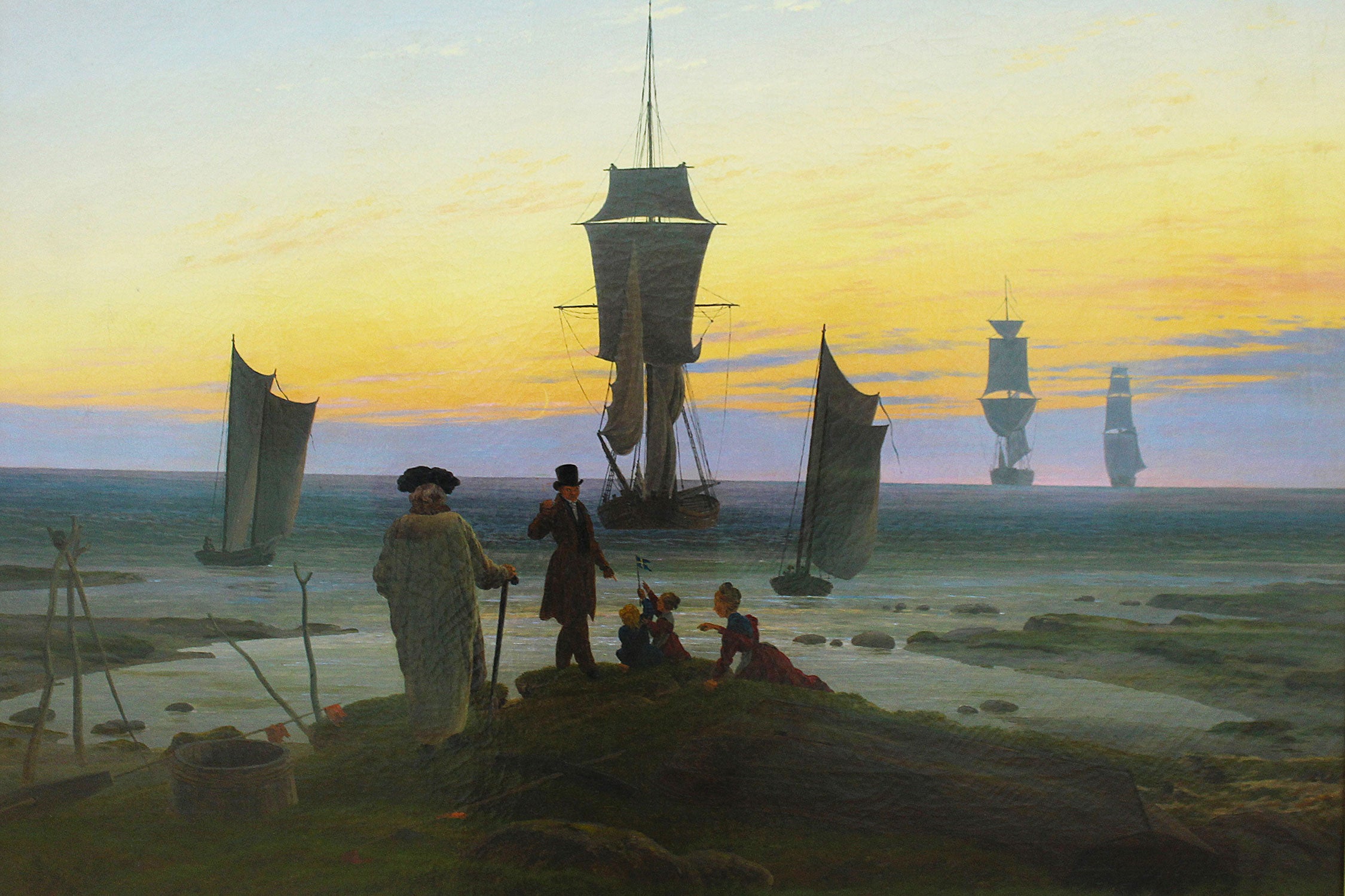 Caspar David Friedrich - Die Lebensstufen , Glasbild