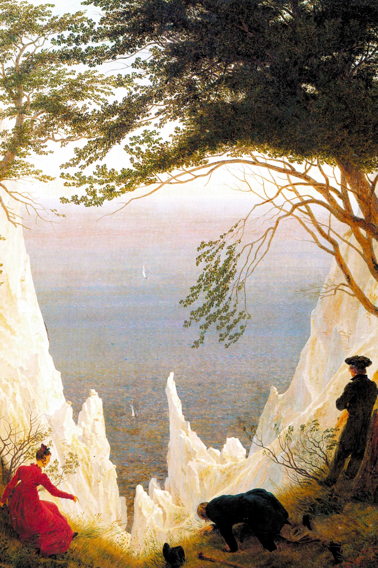 Caspar David Friedrich - Kreidefelsen auf Rügen , Glasbild