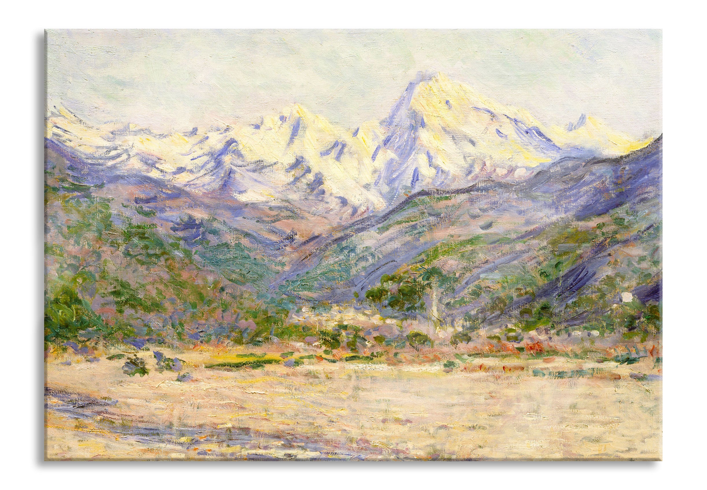 Claude Monet - Das Tal der Nervia , Glasbild