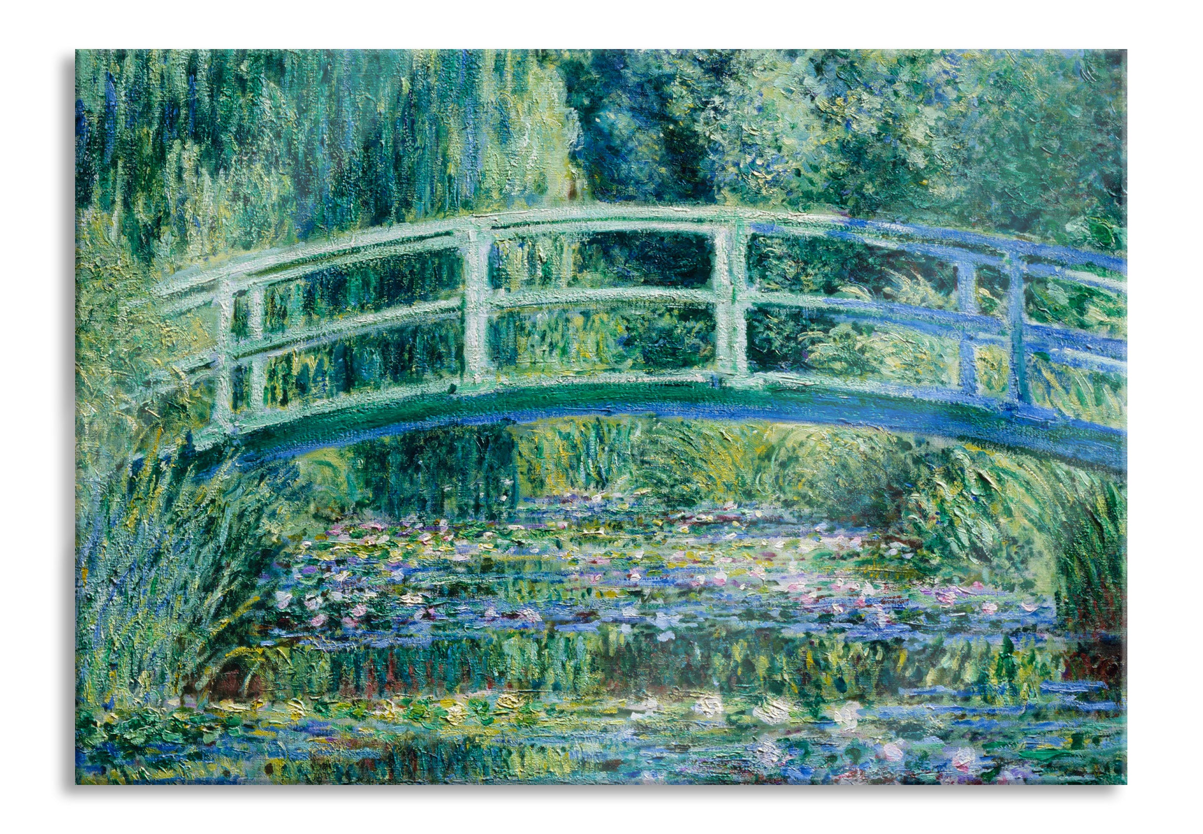 Claude Monet - Seerosen und japanische Brücke , Glasbild