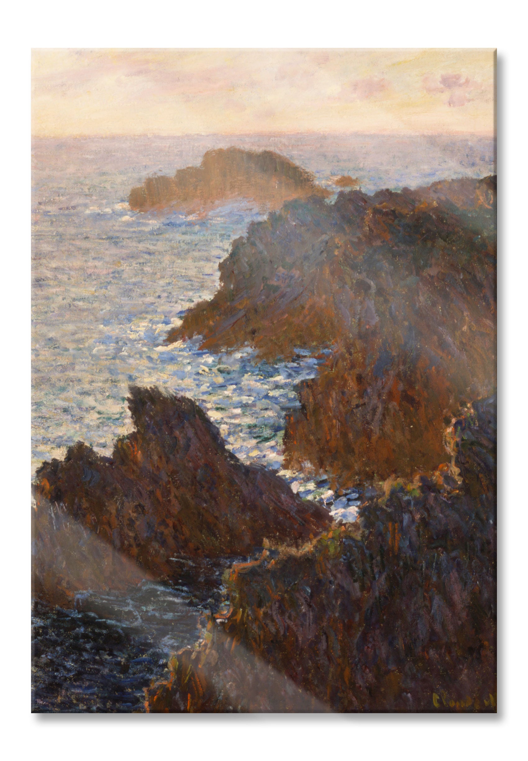 Claude Monet - Felsen in Belle-ile Port-Domois, Glasbild