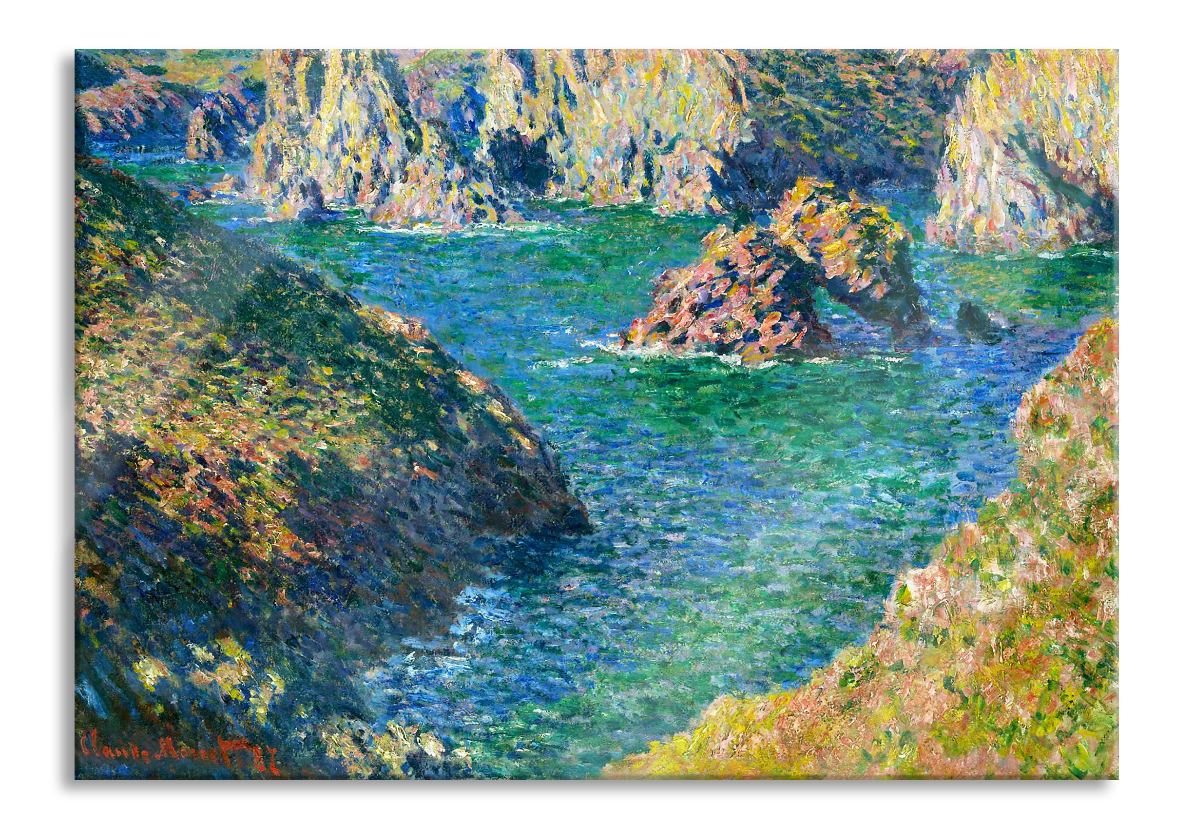 Claude Monet - Port Donnant Belle Ile , Glasbild