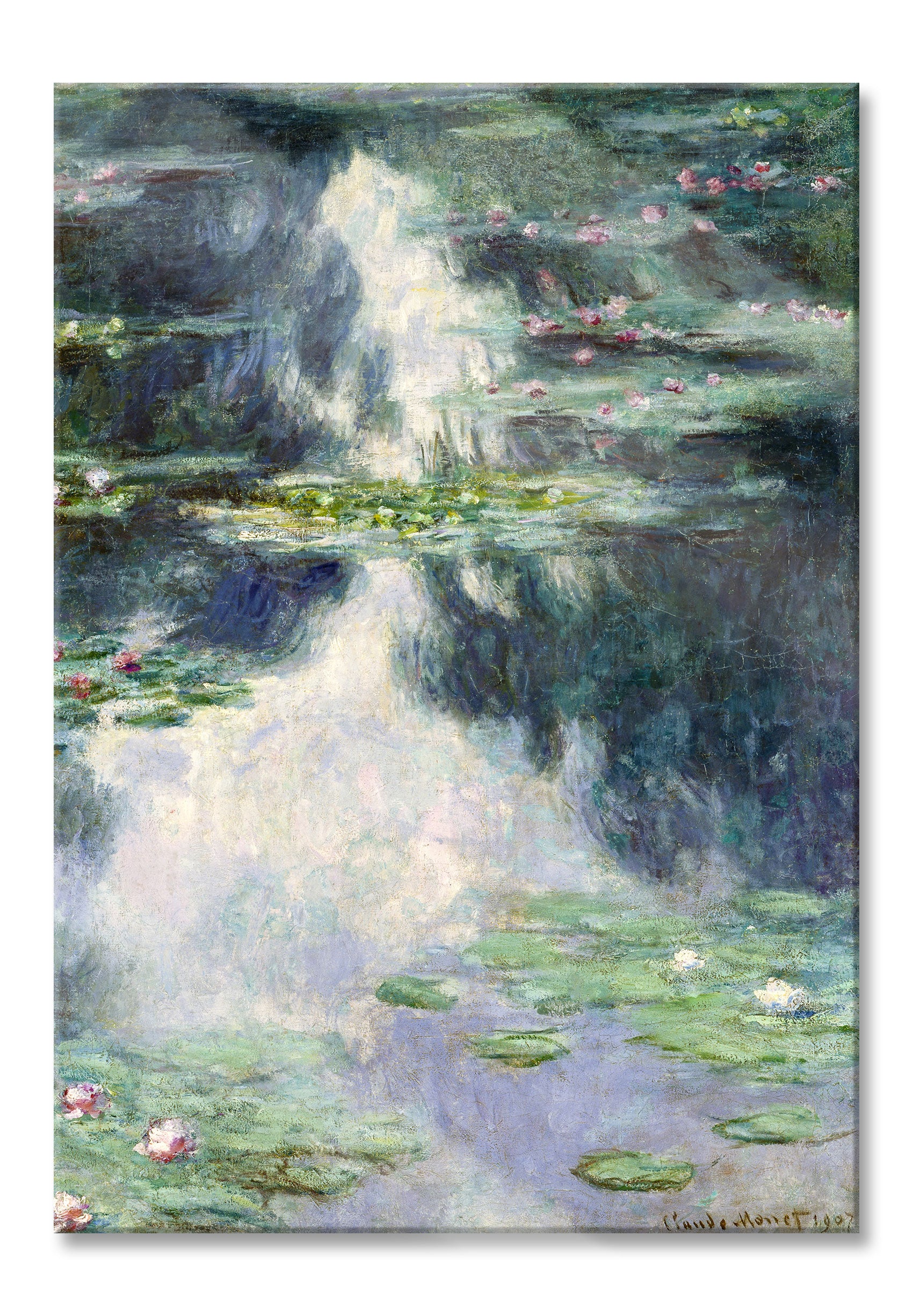 Claude Monet - Teich mit Seerosen  , Glasbild