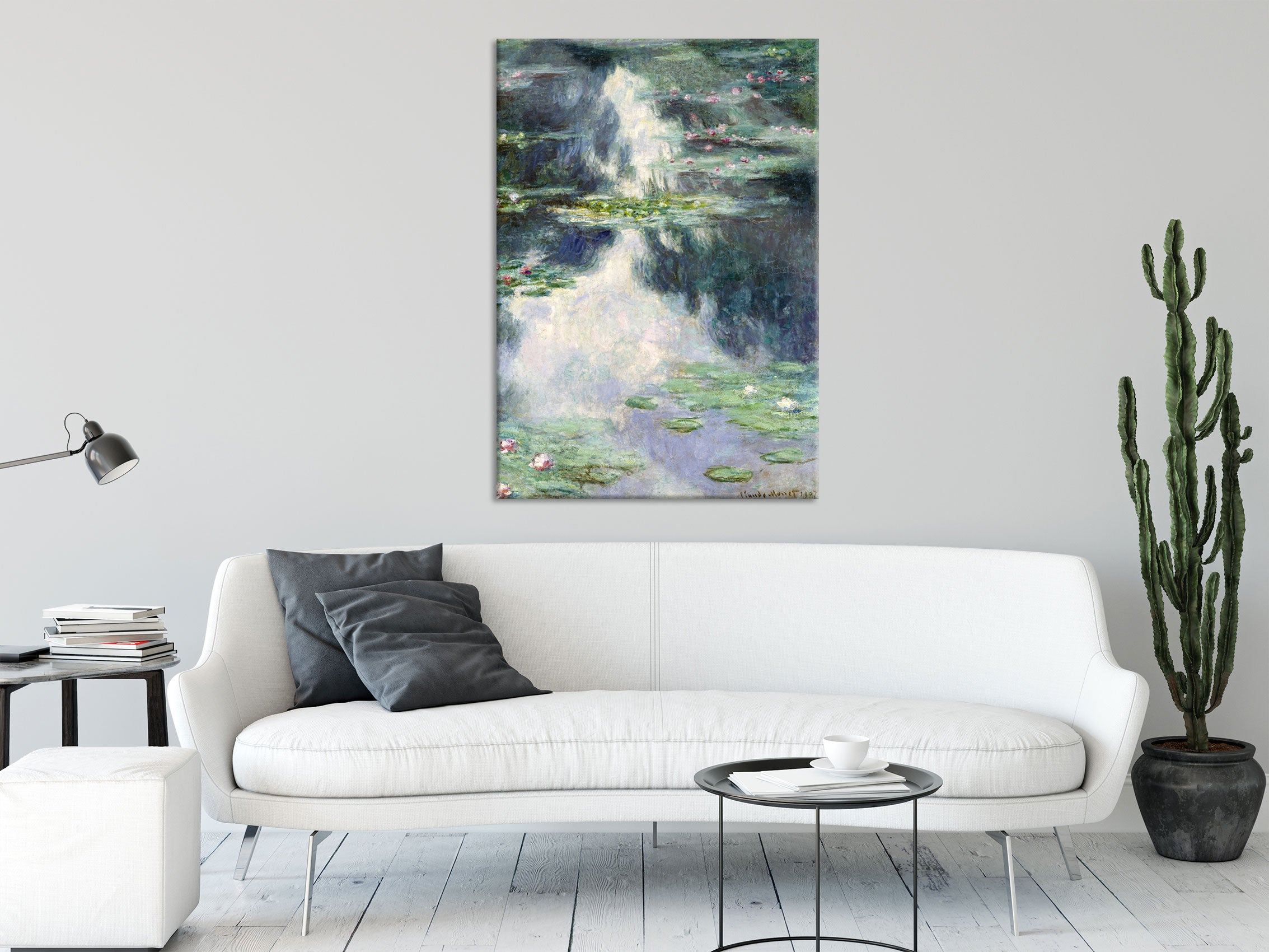 Claude Monet - Teich mit Seerosen  , Glasbild