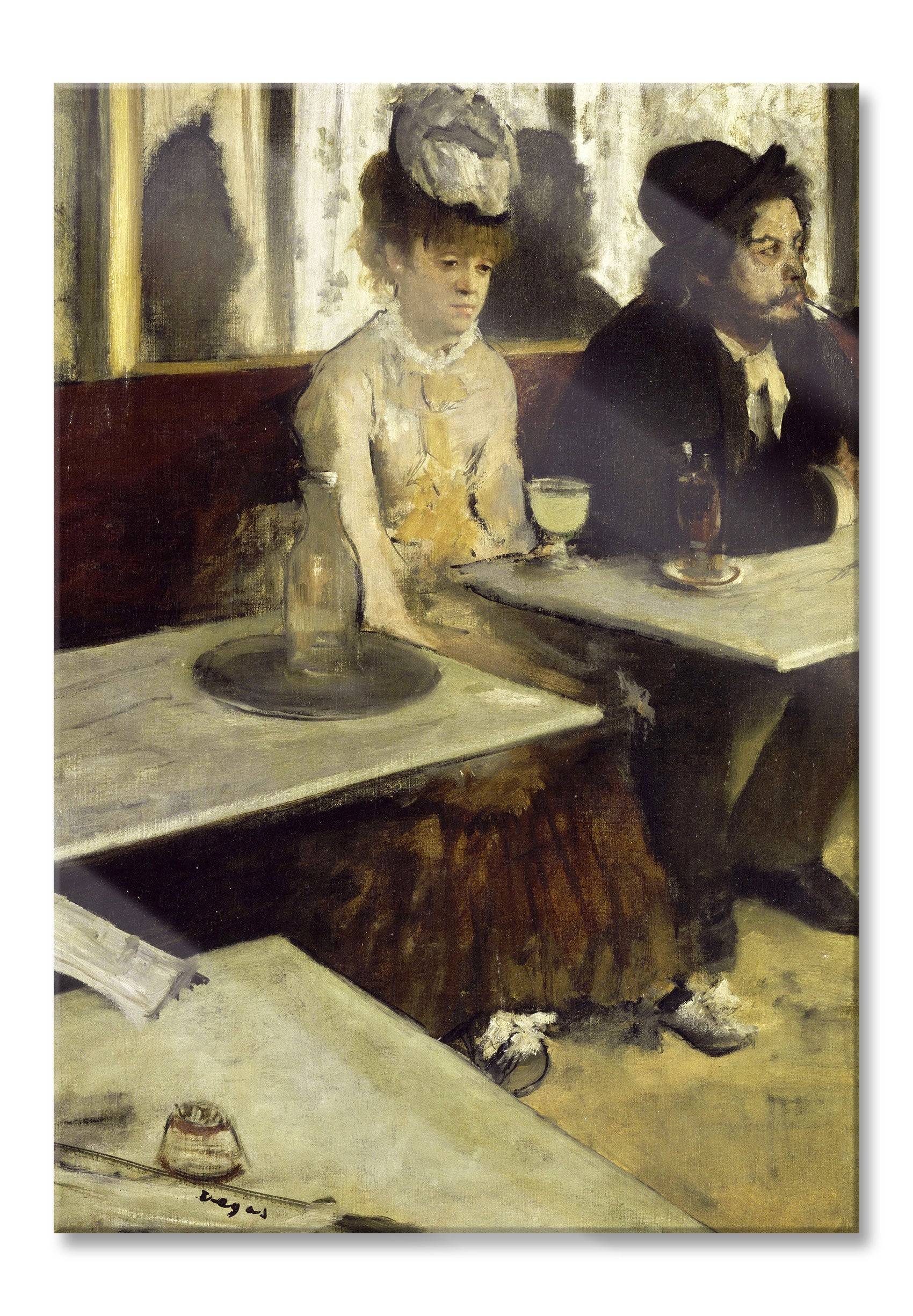 Edgar Degas - In eine Café , Glasbild