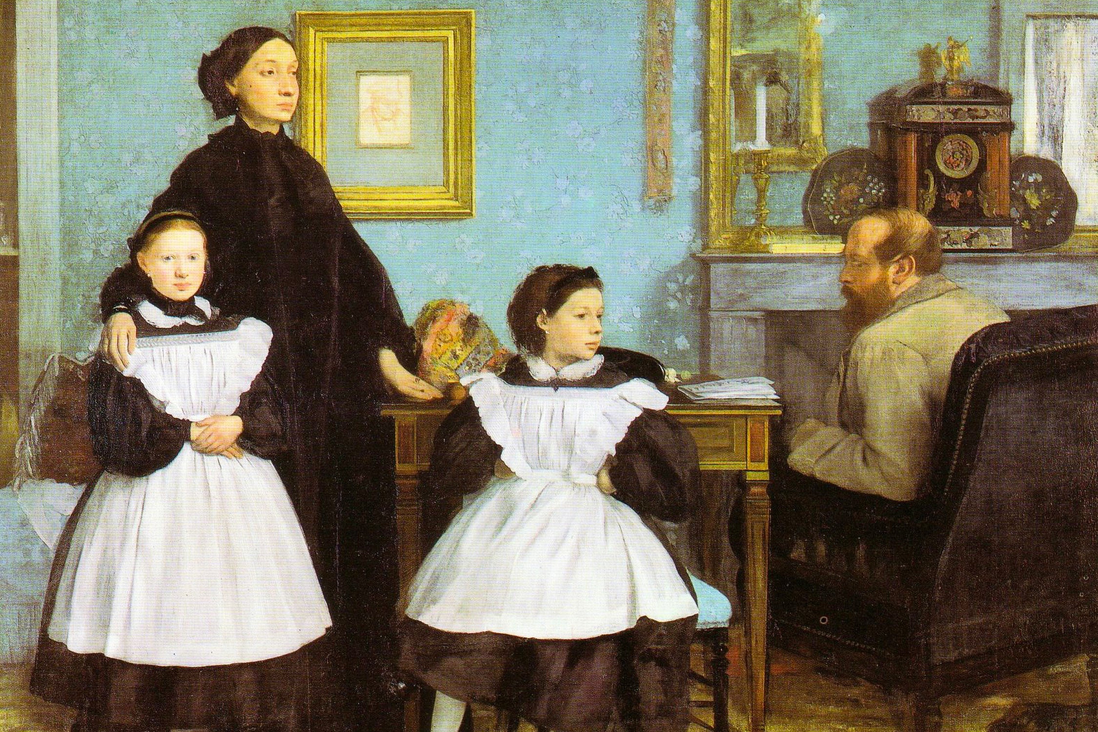 Edgar Degas - Die Familie Bellelli, Glasbild