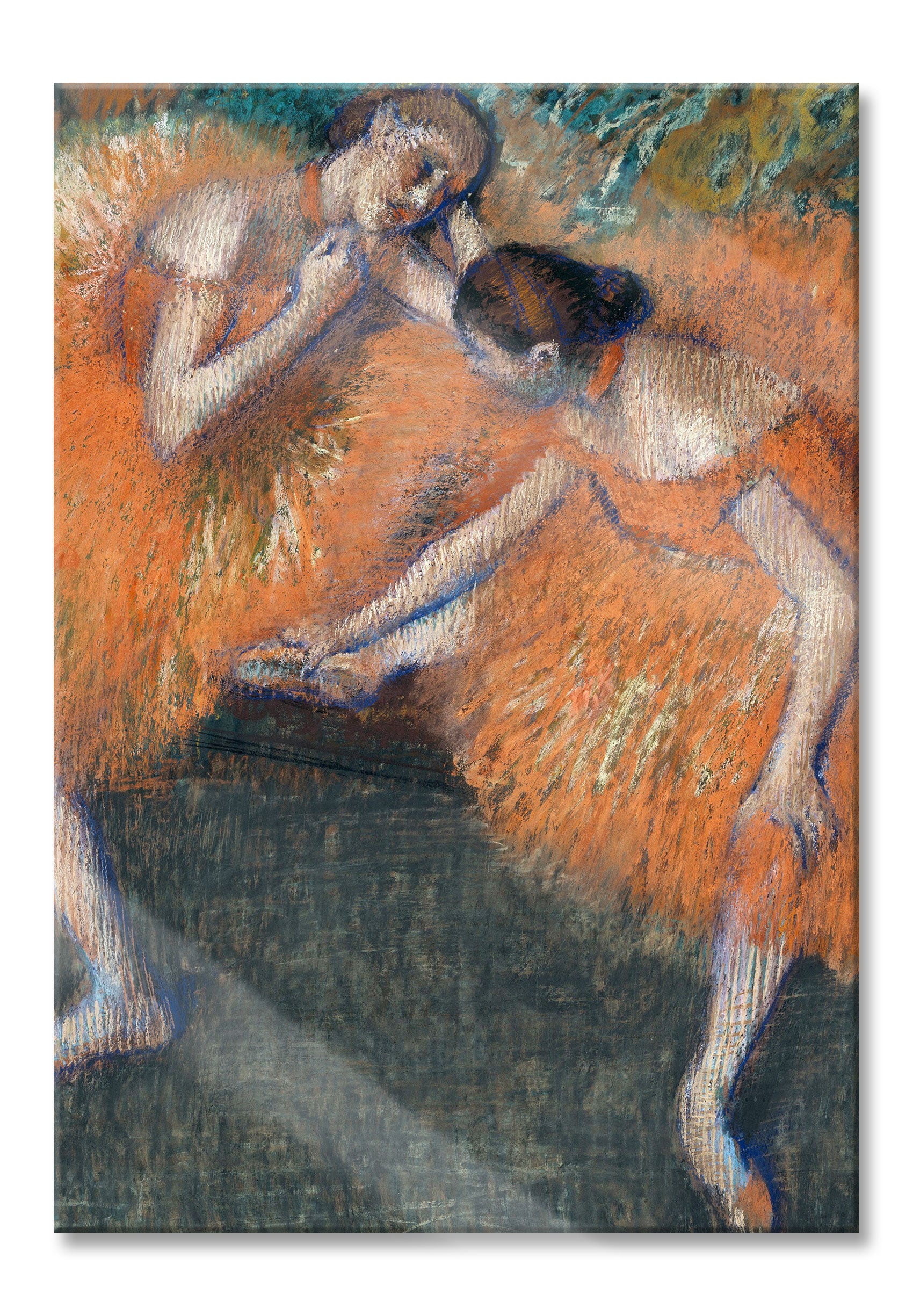 Edgar Degas - Zwei Tänzerinnen , Glasbild