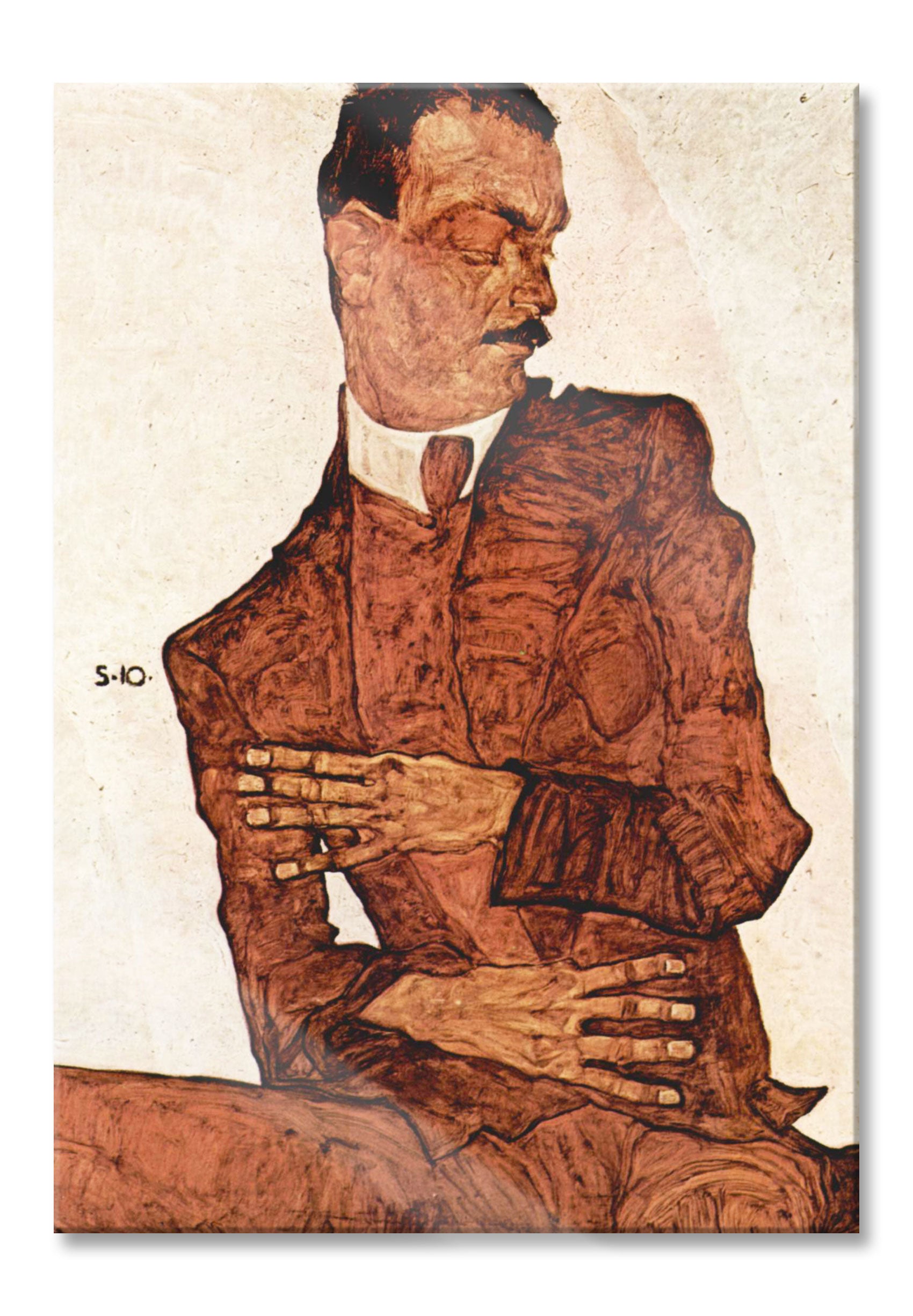 Egon Schiele - Portrait von Arthur Rössler , Glasbild