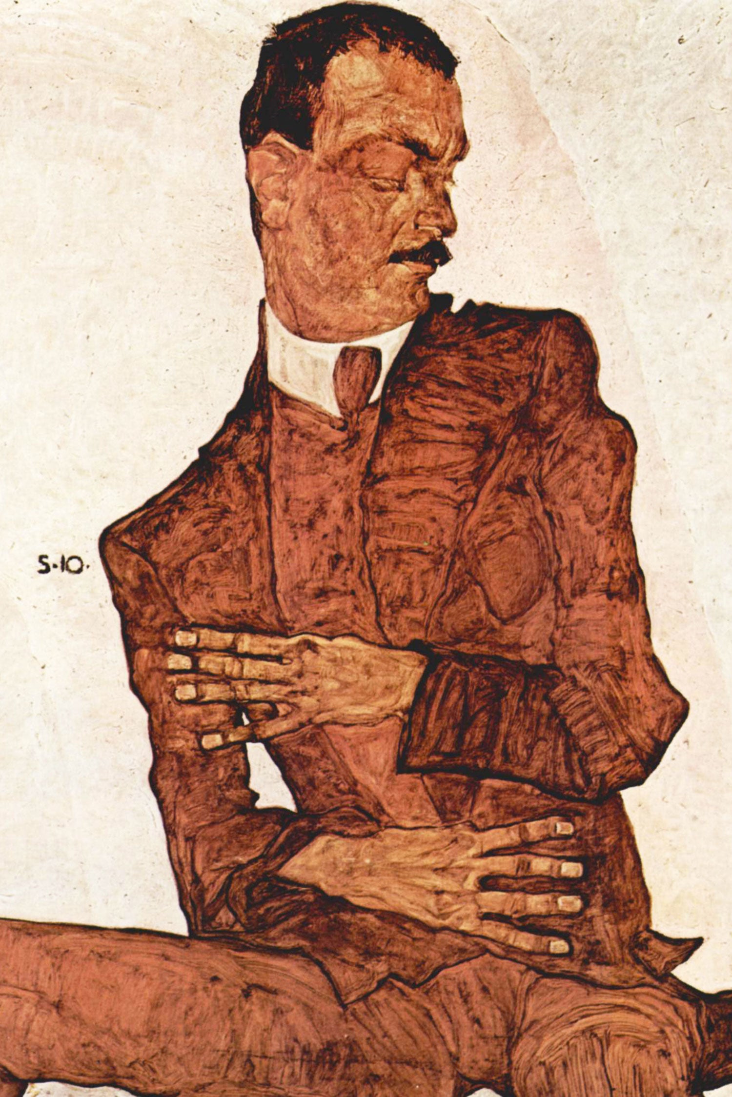 Egon Schiele - Portrait von Arthur Rössler , Glasbild