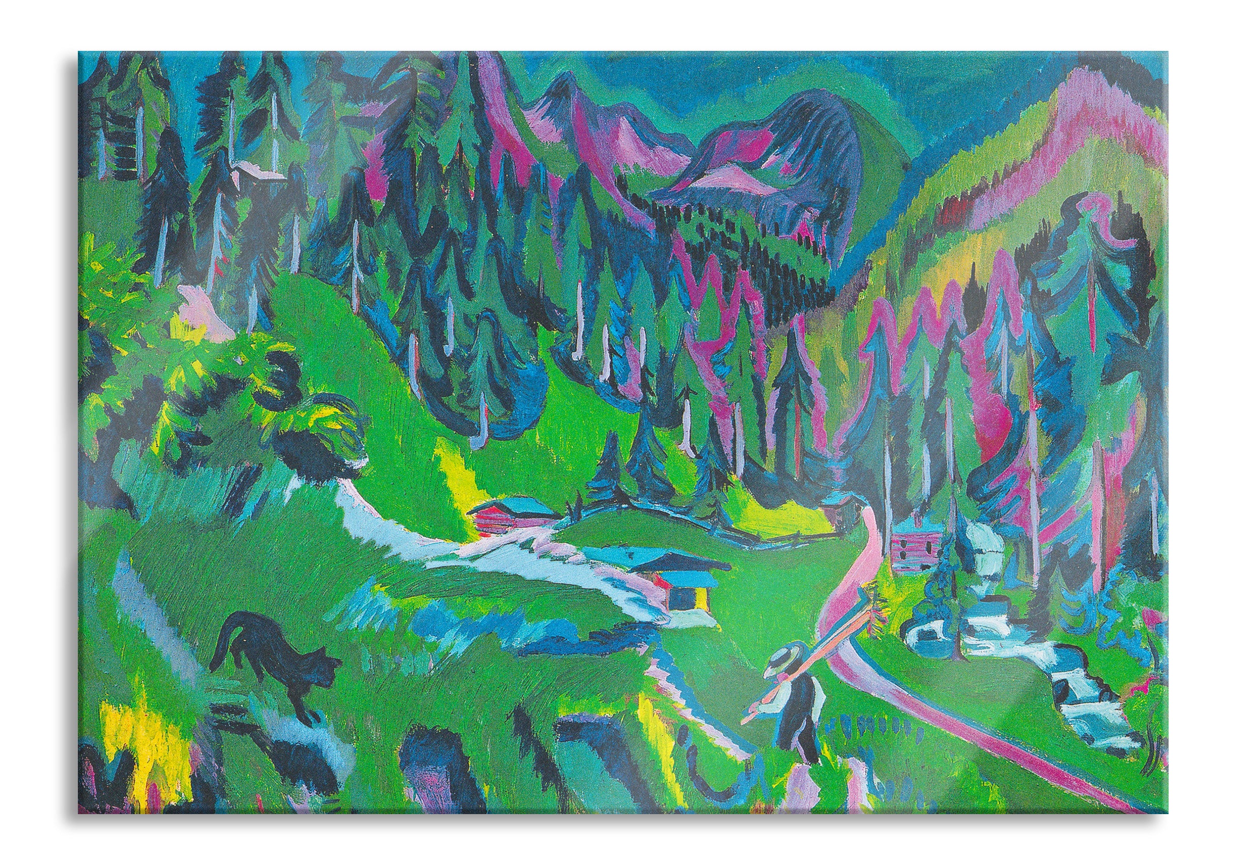 Ernst Ludwig Kirchner - Landschaft Sertigal, Glasbild