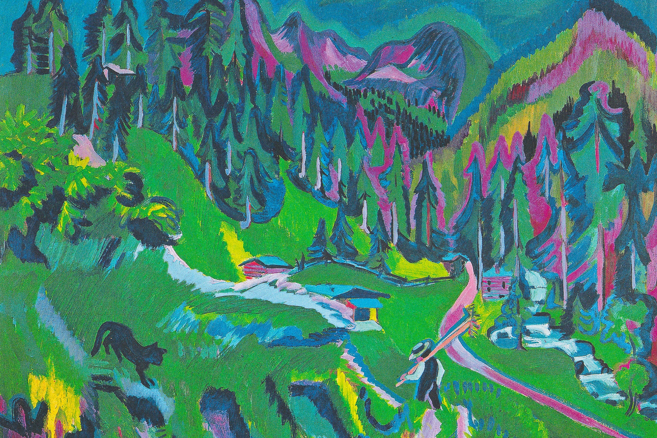 Ernst Ludwig Kirchner - Landschaft Sertigal, Glasbild