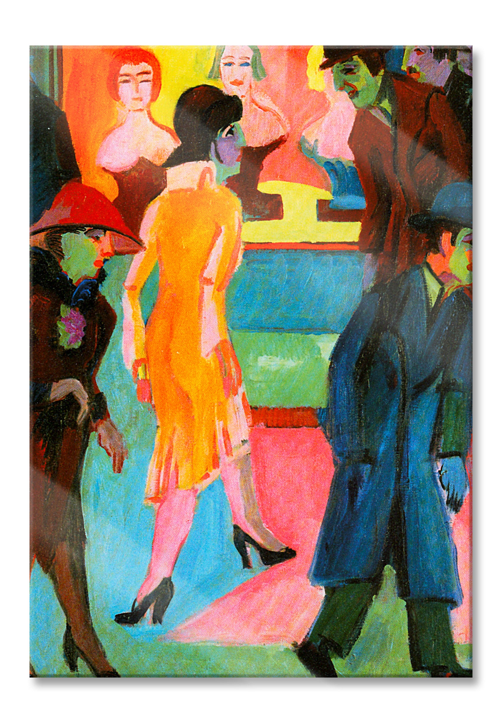 Ernst Ludwig Kirchner - Straßenbild vor dem Frisieurlad, Glasbild