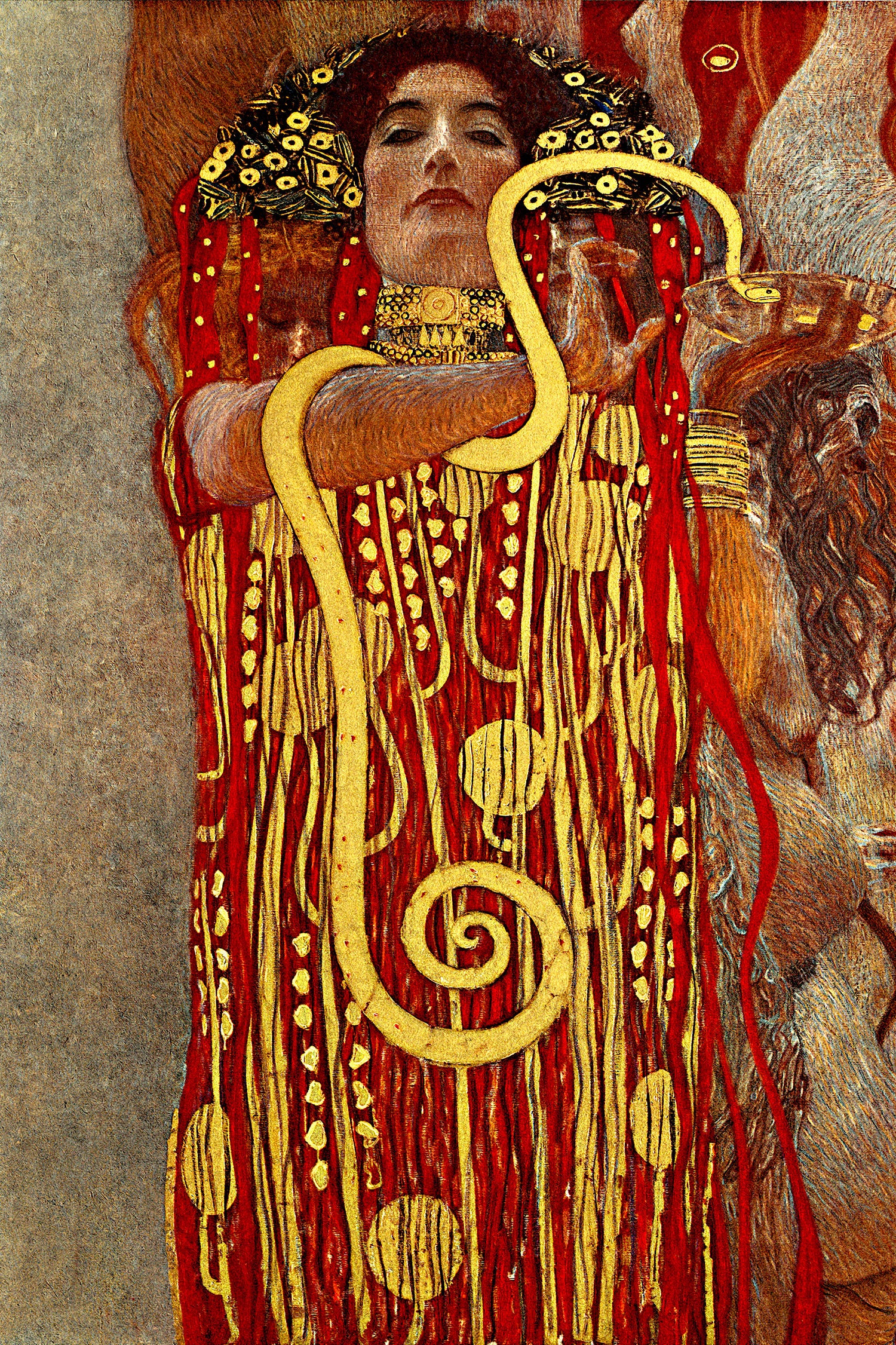 Gustav Klimt - Hygieia, Glasbild