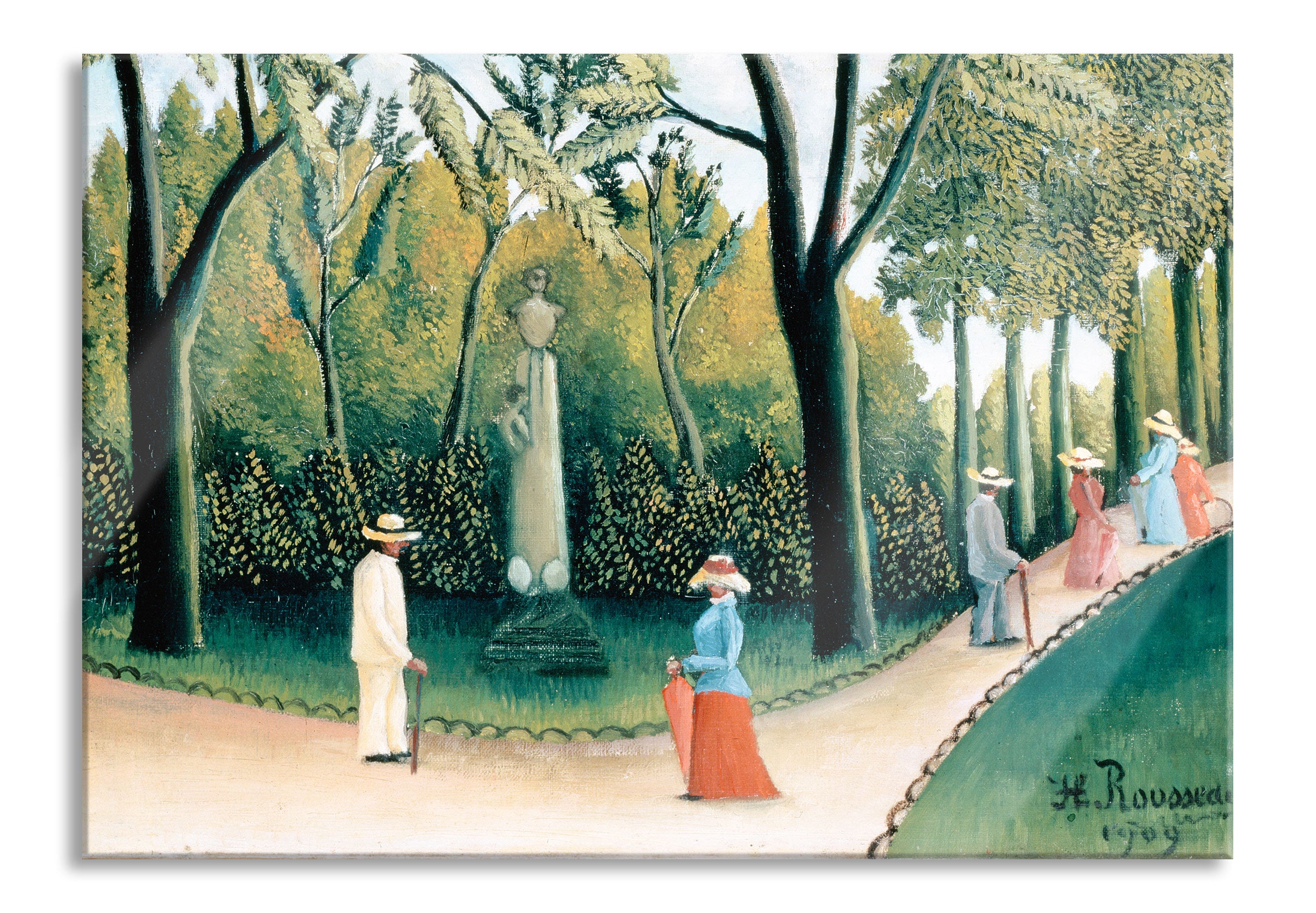 Henri Rousseau - Die Luxemburg Gärten - Shopin-Monument, Glasbild