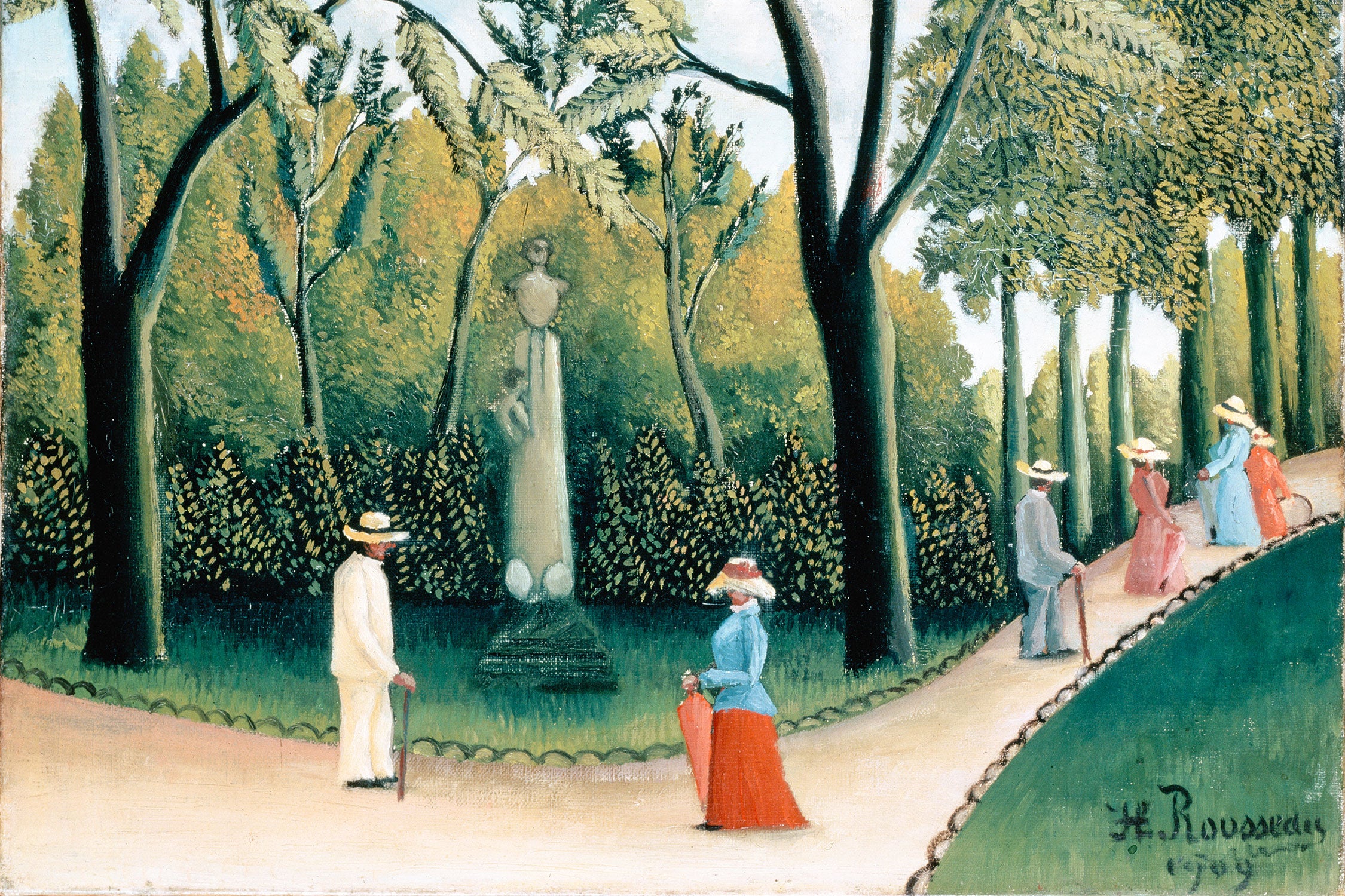 Henri Rousseau - Die Luxemburg Gärten - Shopin-Monument, Glasbild