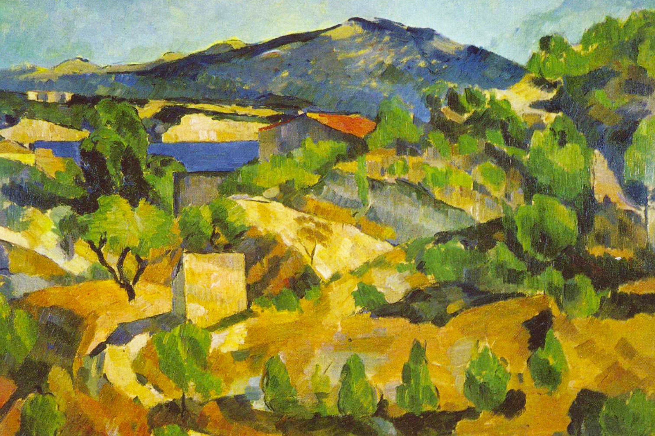 Paul Cézanne - Berge in der Provence, Glasbild