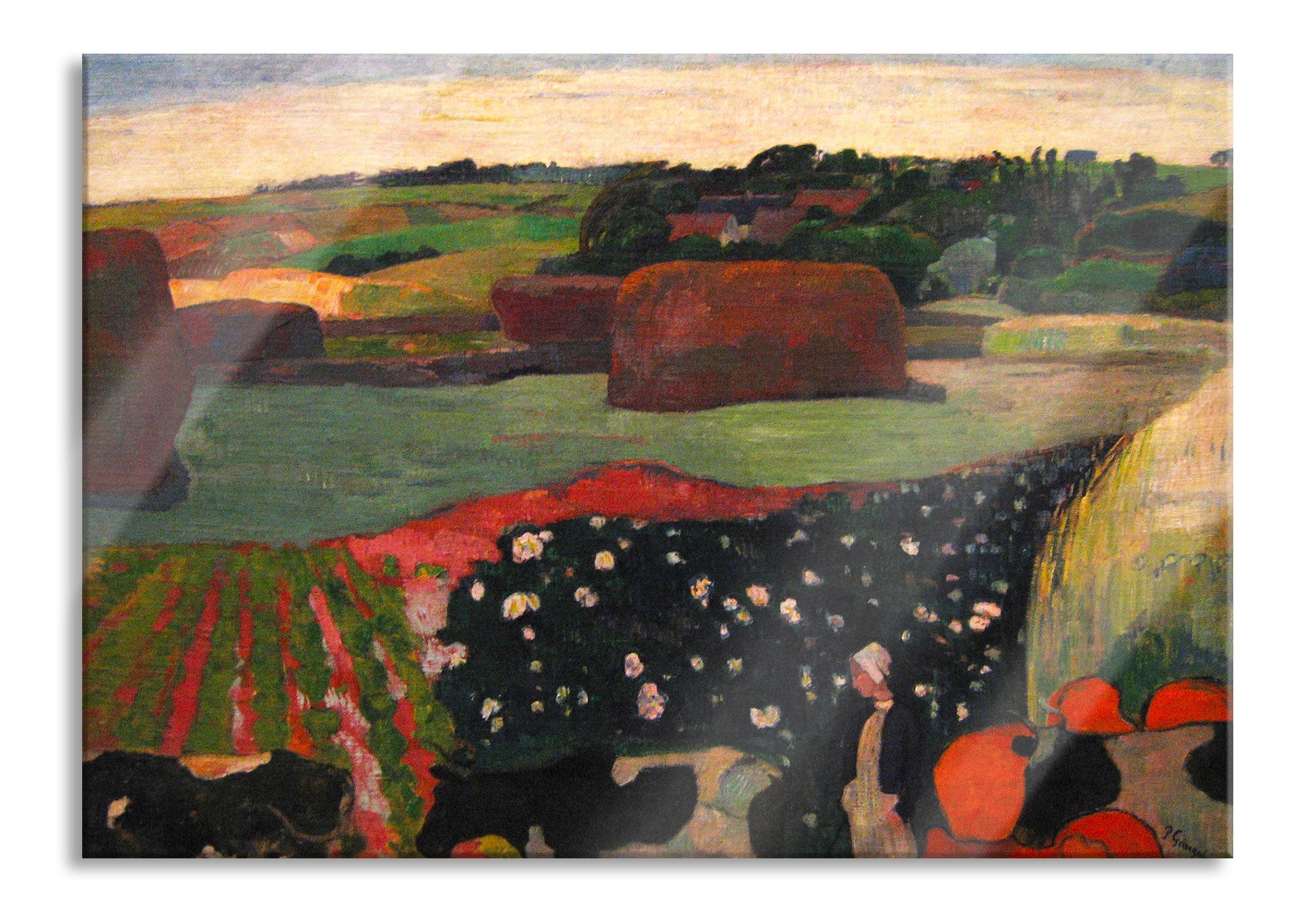 Paul Gauguin - Heuhaufen in der Bretagne, Glasbild