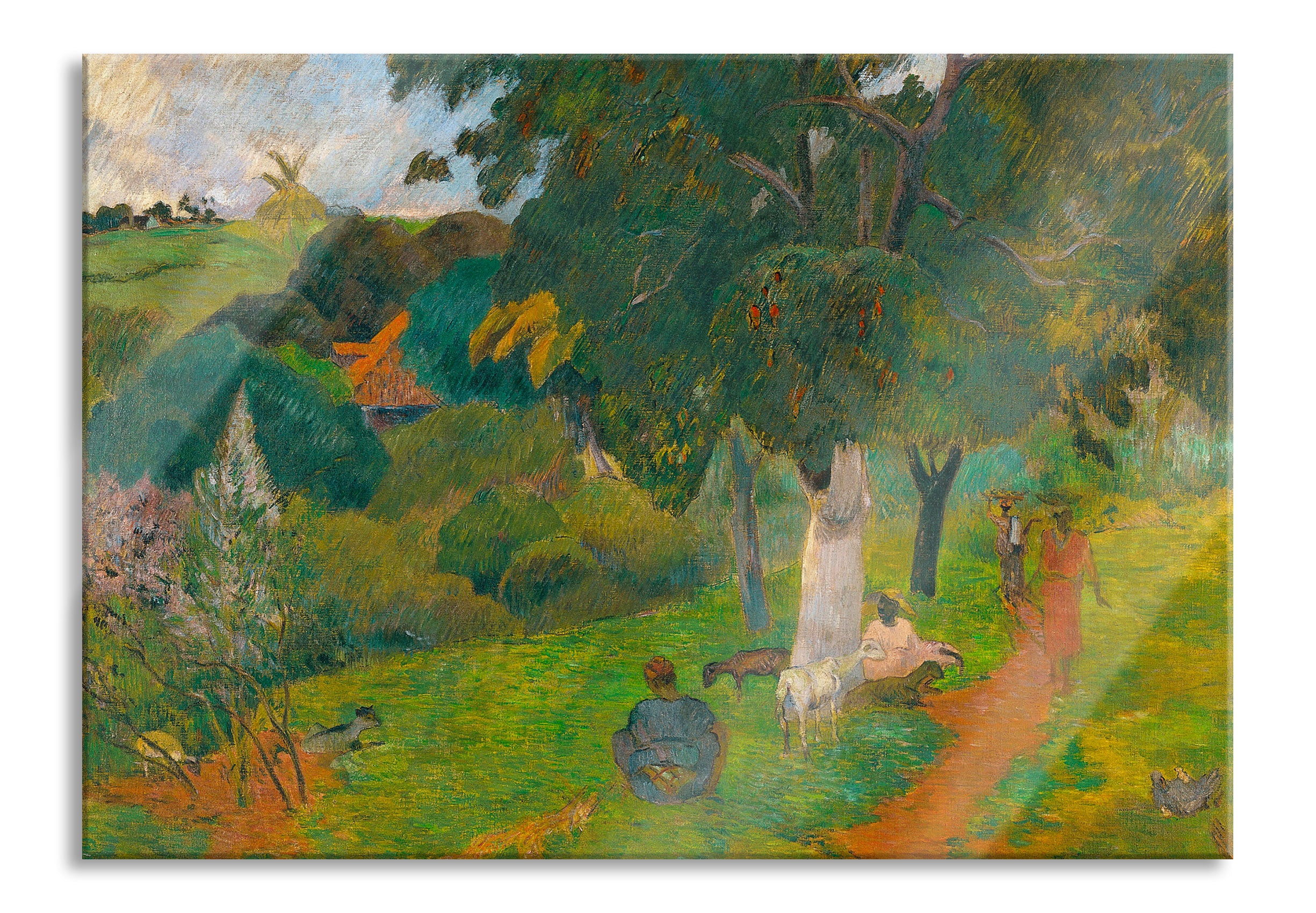 Paul Gauguin - Kommen und GehenMartinique, Glasbild