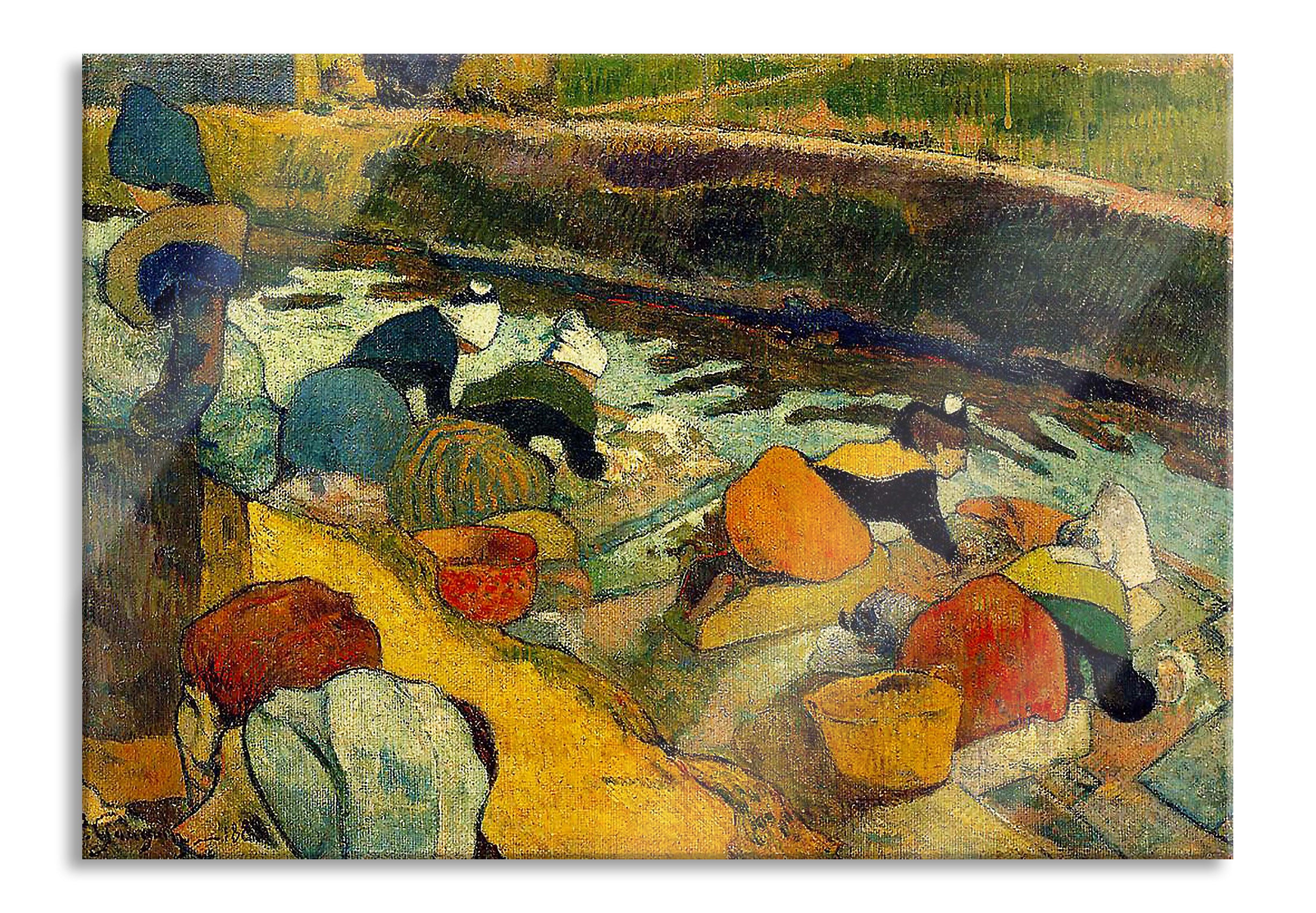 Paul Gauguin - Waschfrauen in Arles , Glasbild