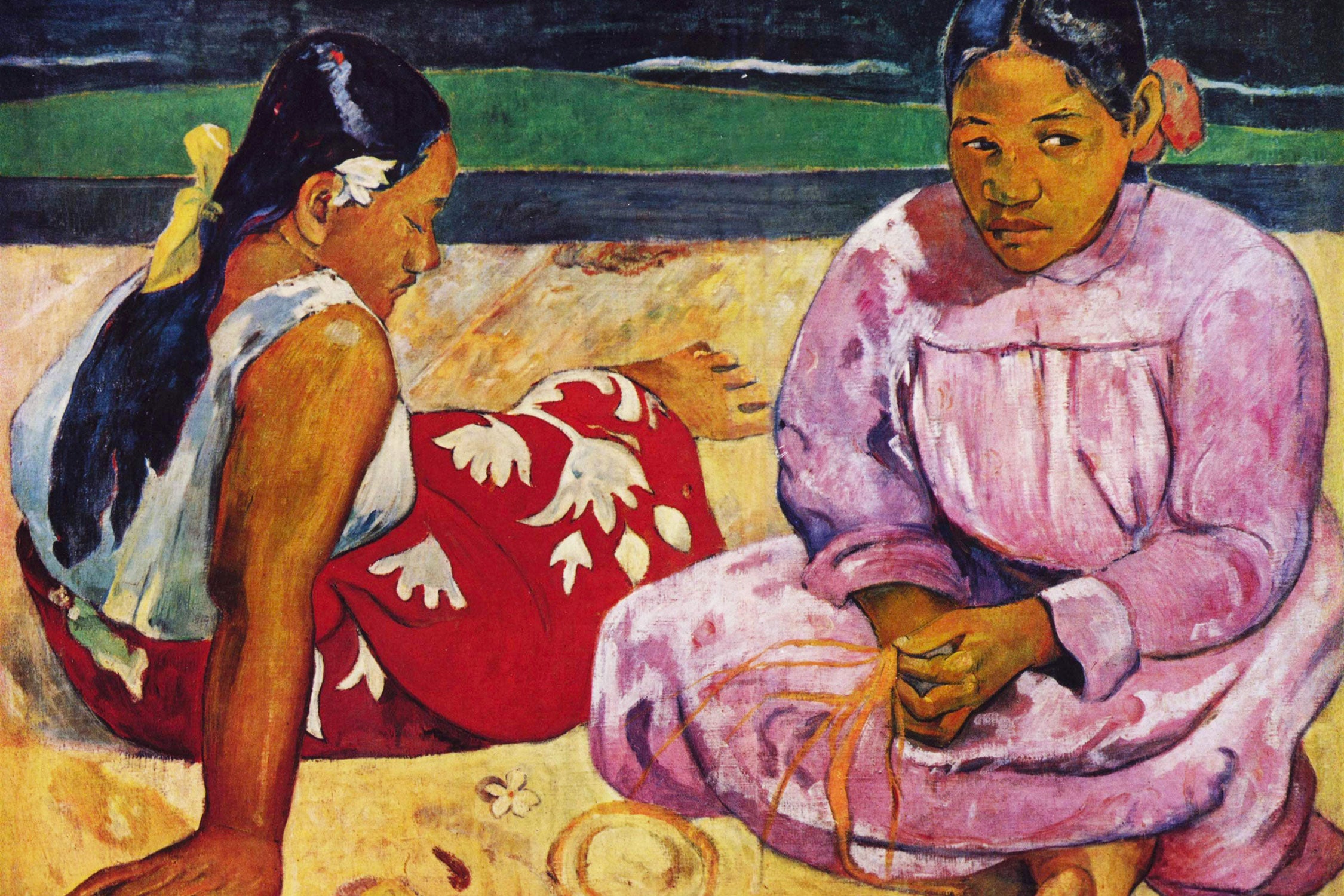 Paul Gauguin - Tahitische Frauenoder Frauen von Tahit, Glasbild