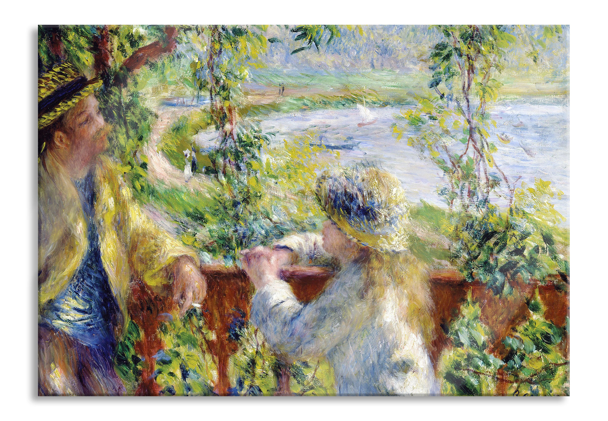 Pierre-Auguste Renoir - Am Wassernahe des Sees, Glasbild