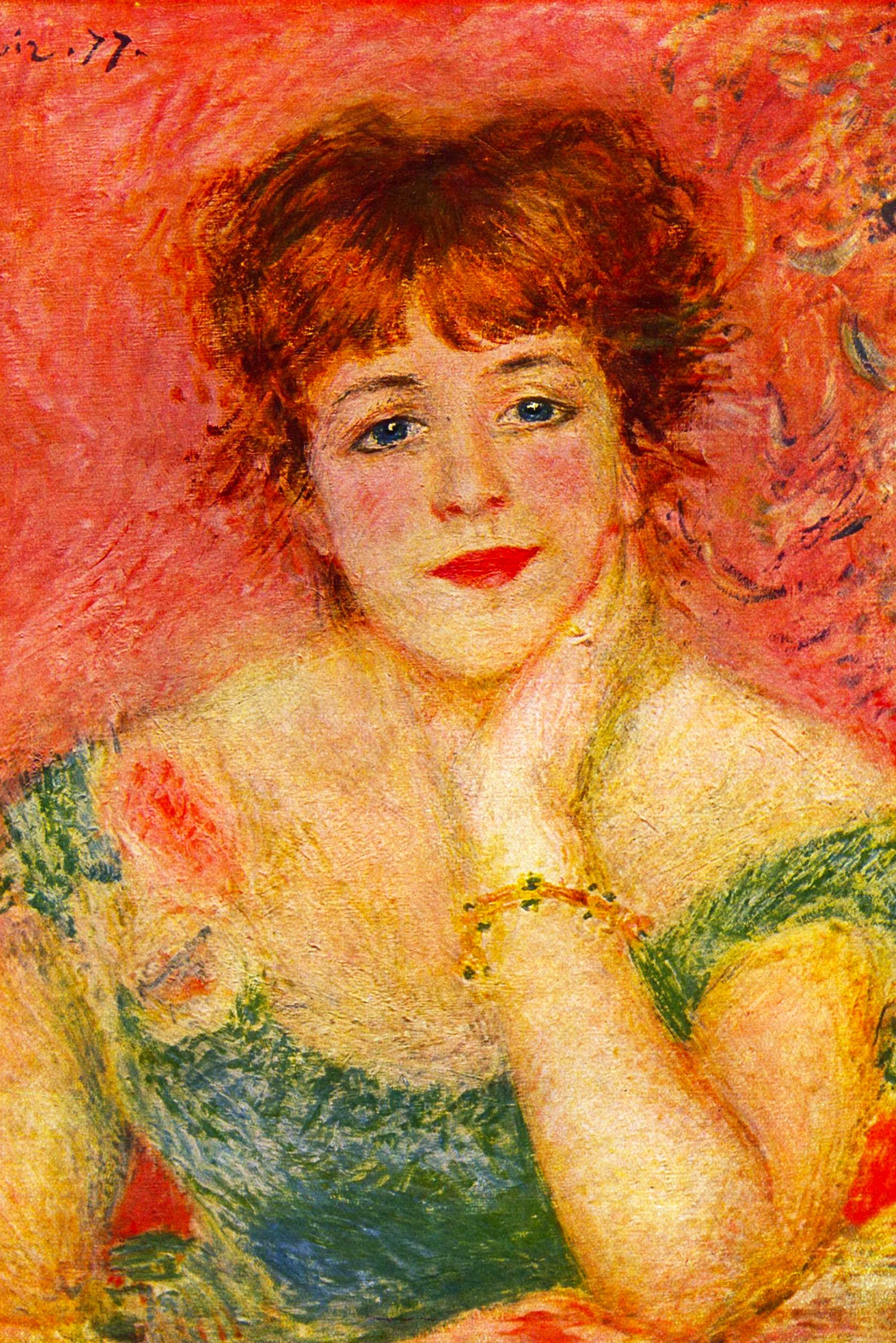 Pierre-Auguste Renoir - Portrait der Schauspielerin Jea, Glasbild