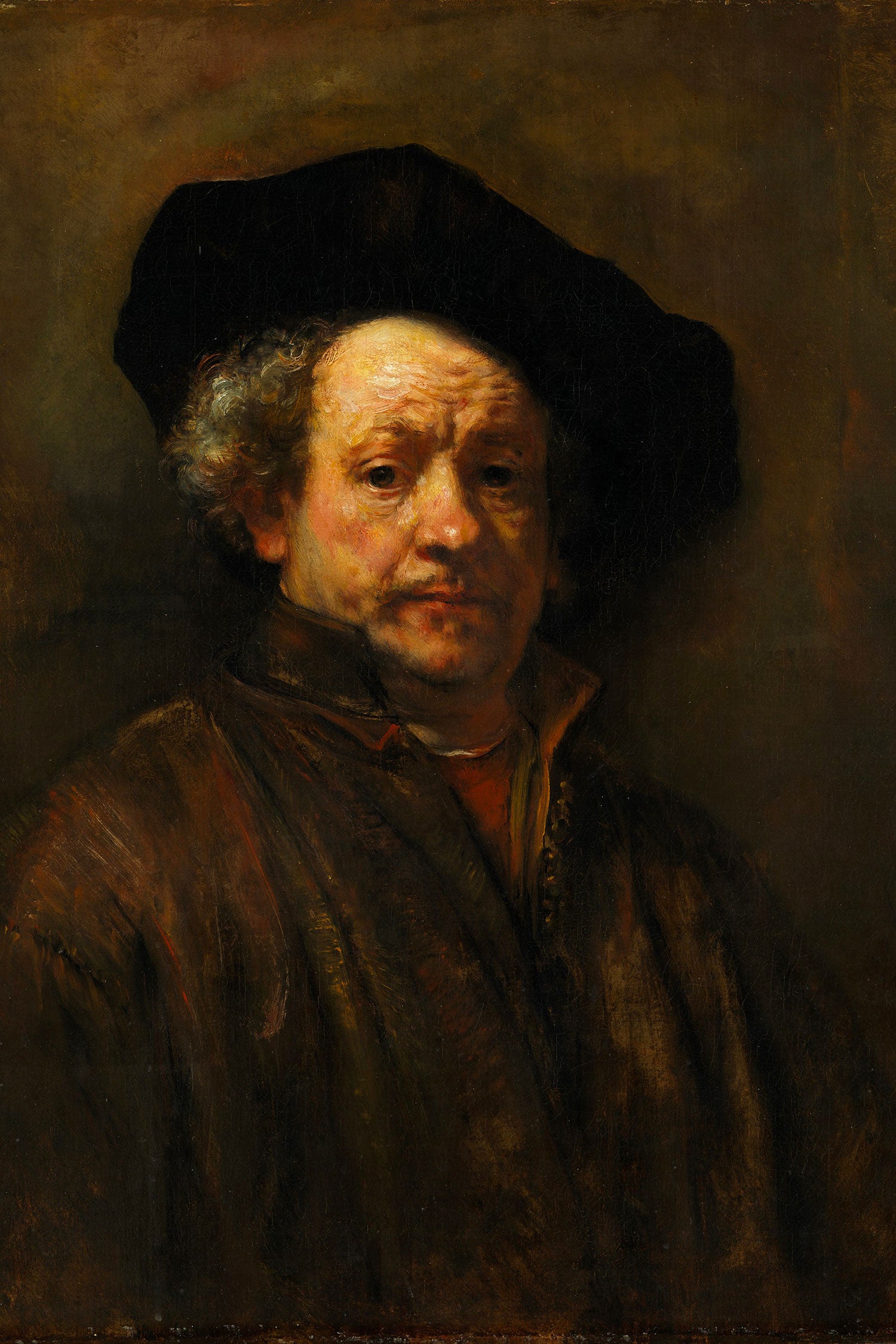 Rembrandt van Rijn - Selbstportrait II, Glasbild