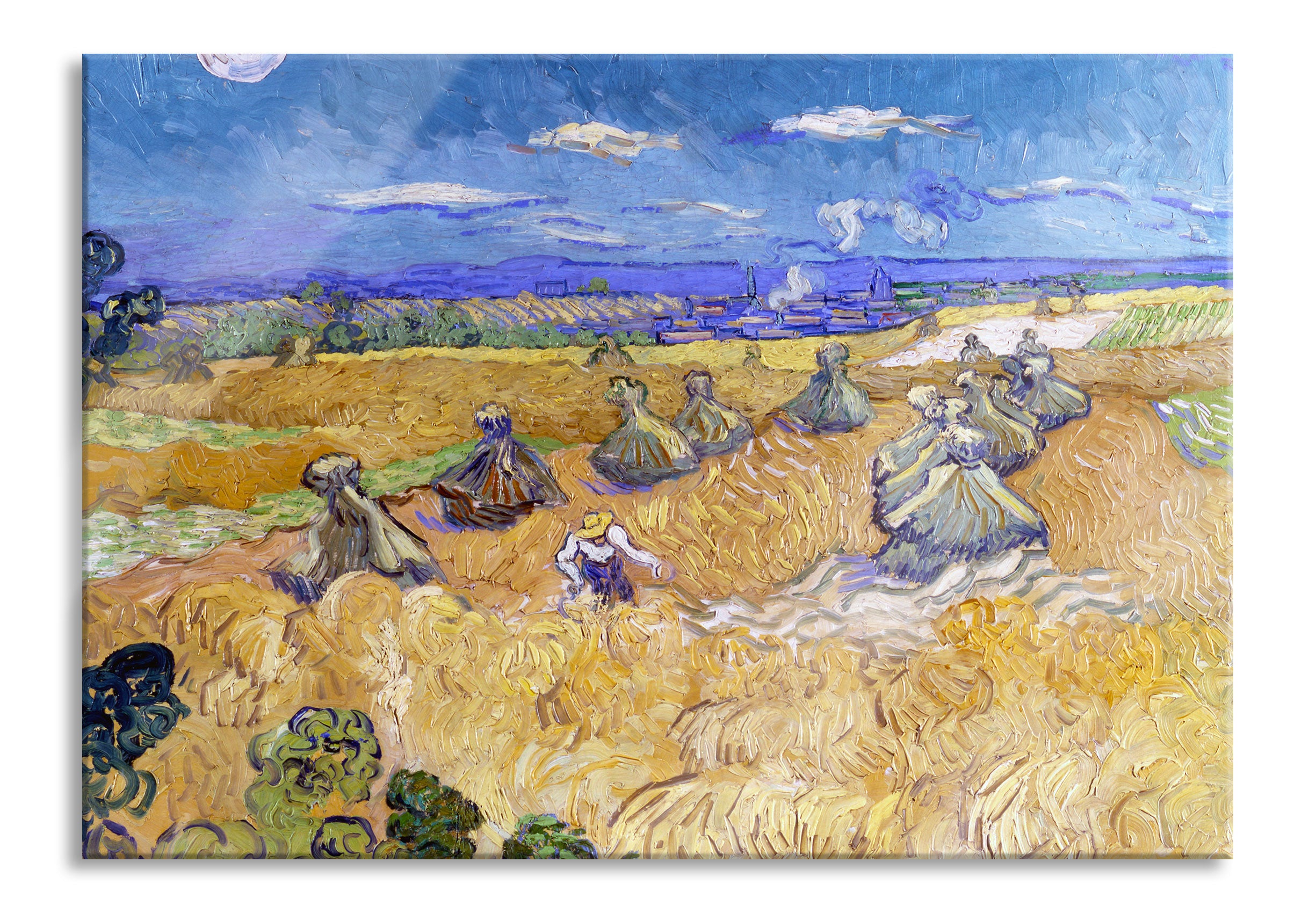 Vincent Van Gogh - Weizenfeld mit Mähern Auvers , Glasbild