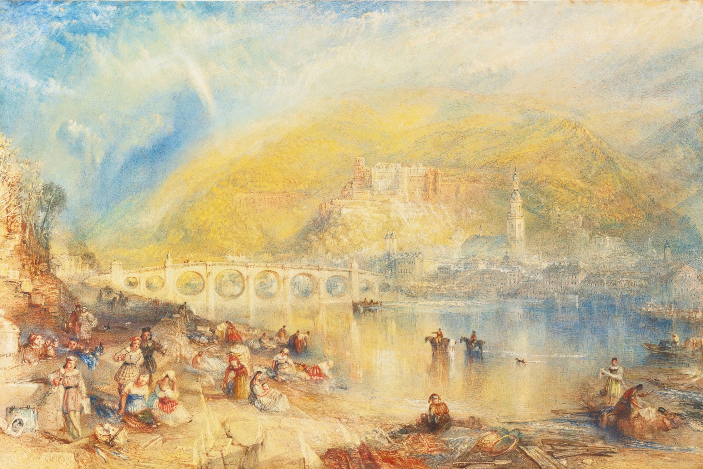 William Turner - HEIDELBERG WITH A RAINBOW, Glasbild