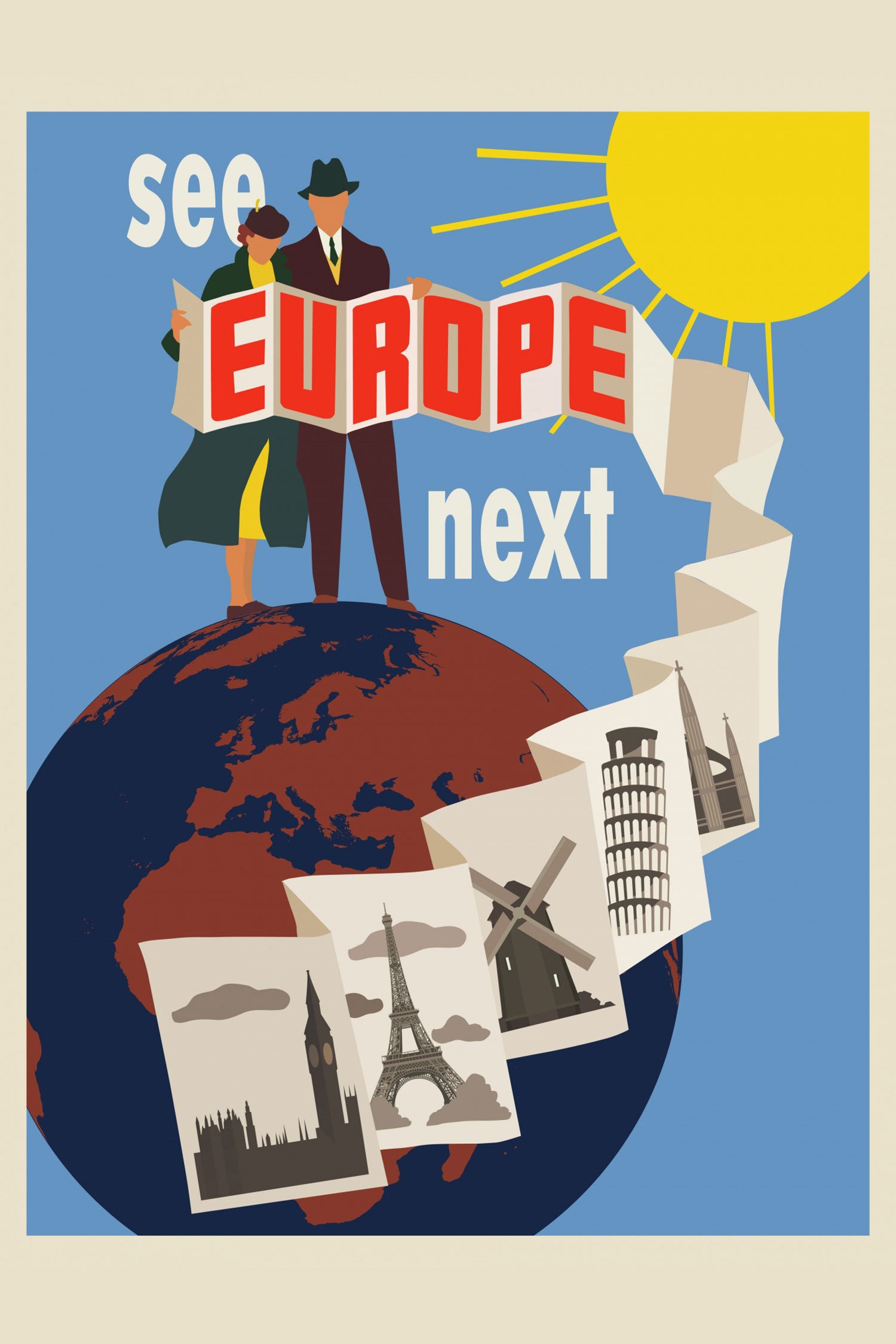 Vintage Poster  - Europa, Glasbild