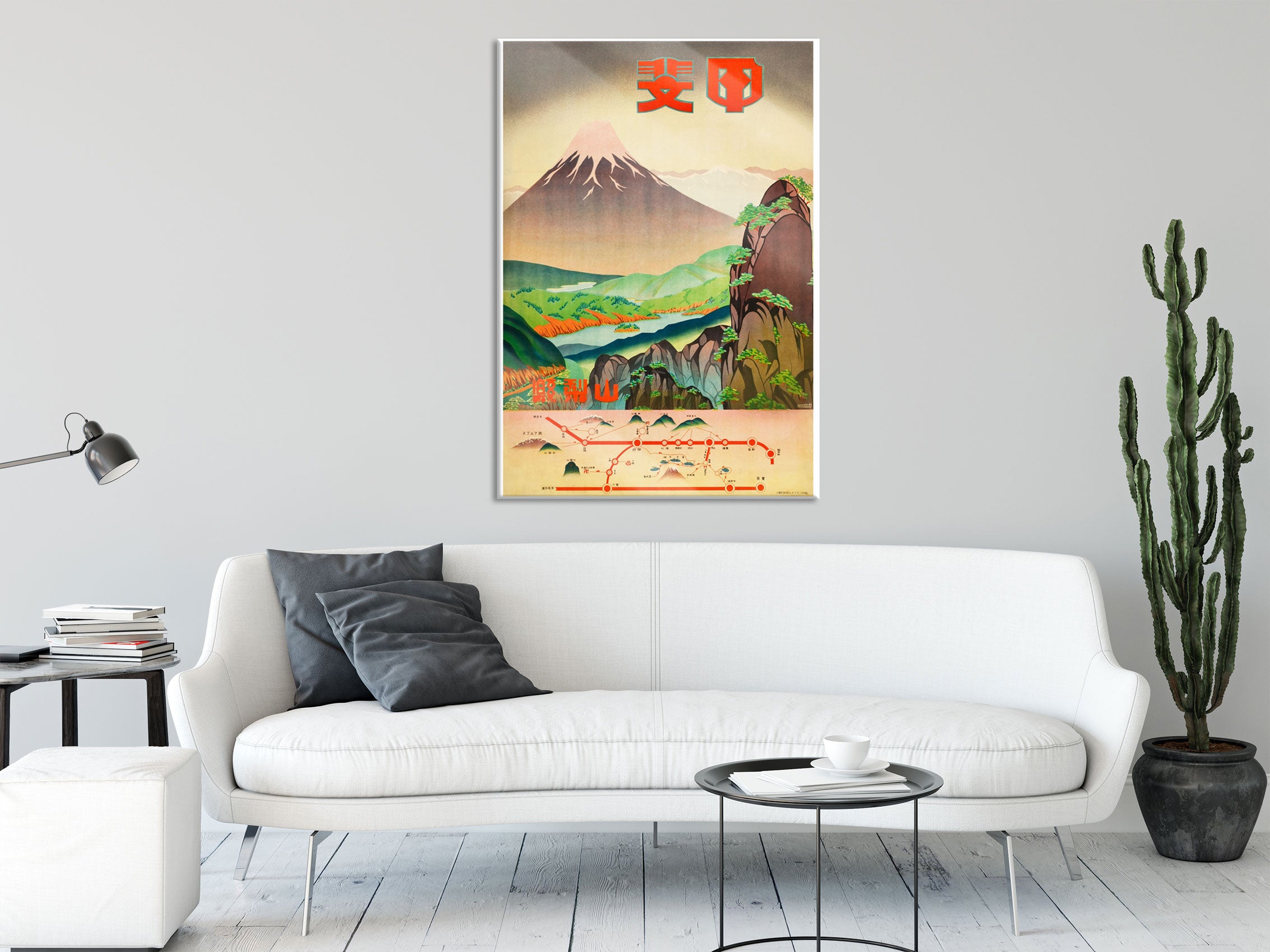 Vintage Poster  - Japan Fuji II, Glasbild