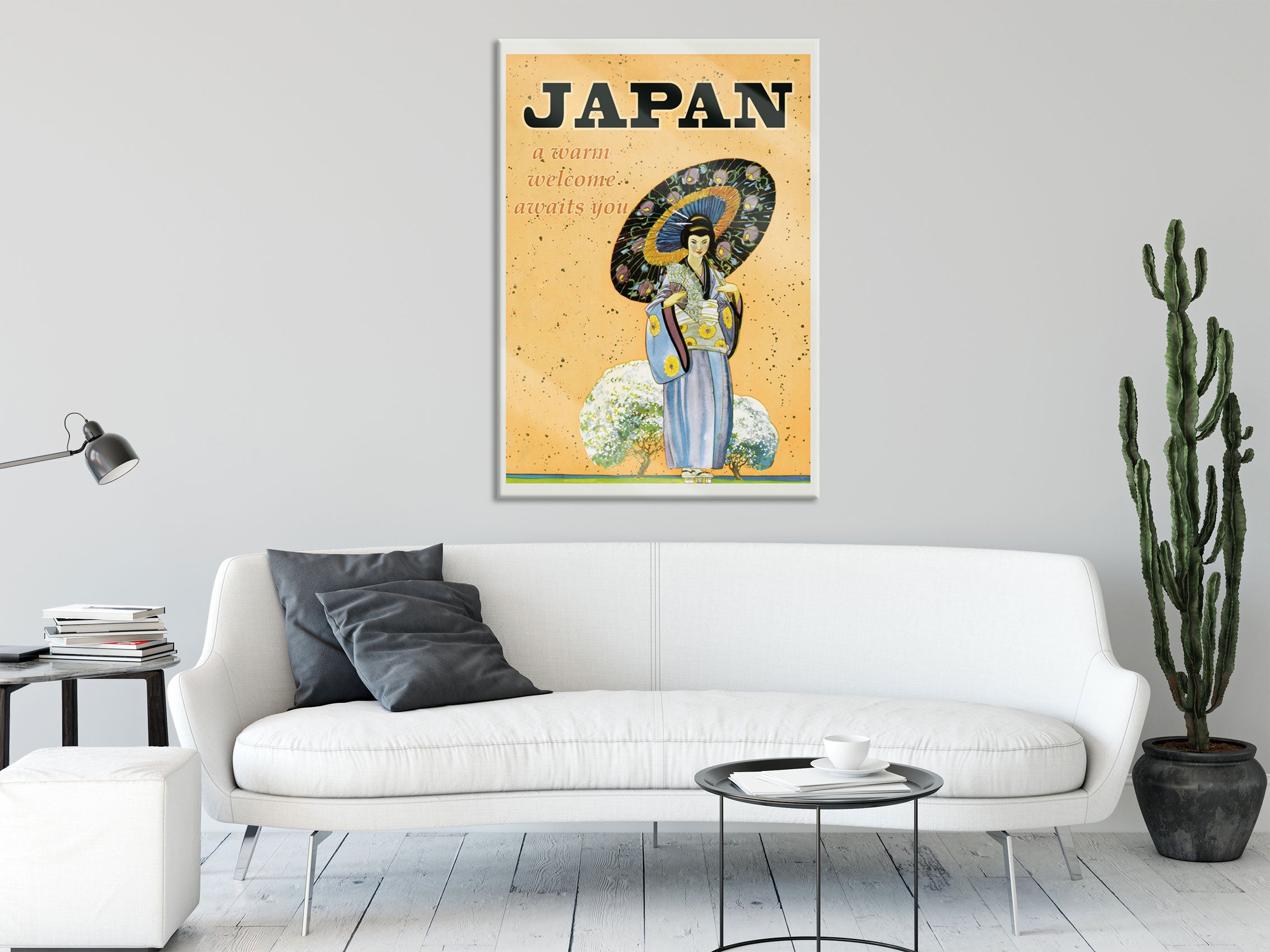 Vintage Poster  - Japan Geisha, Glasbild