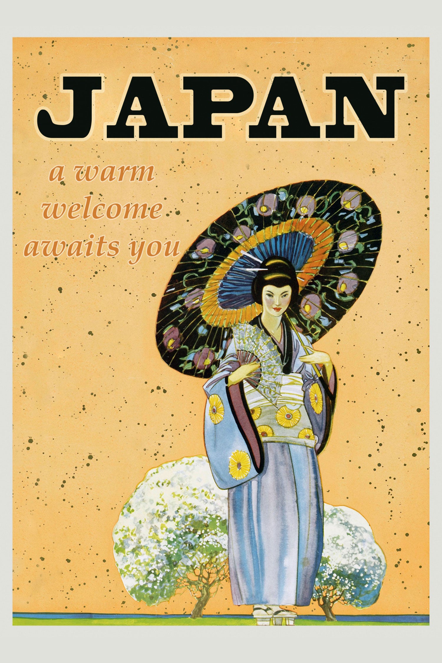 Vintage Poster  - Japan Geisha, Glasbild