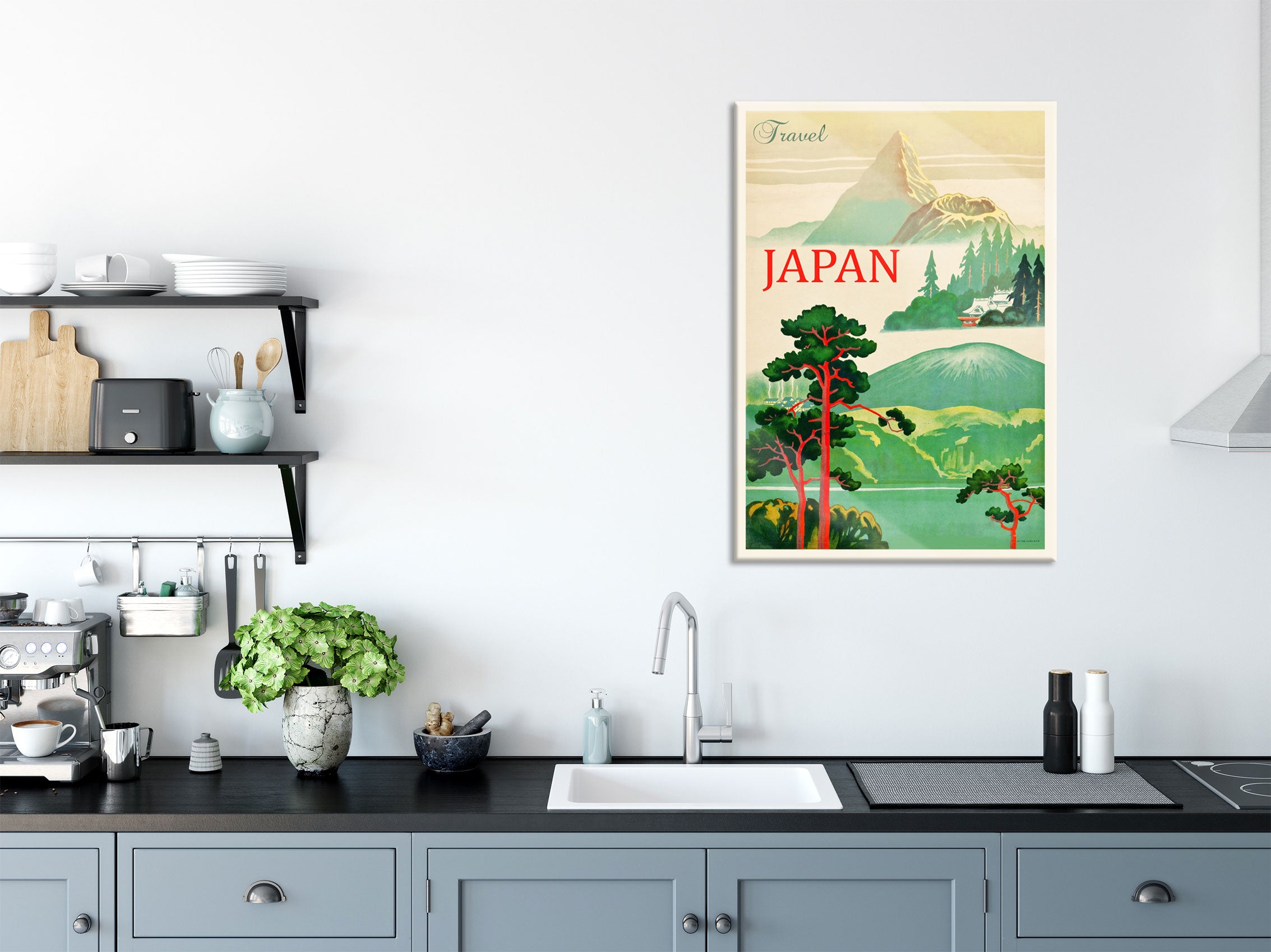 Vintage Poster  - Japan Travel, Glasbild