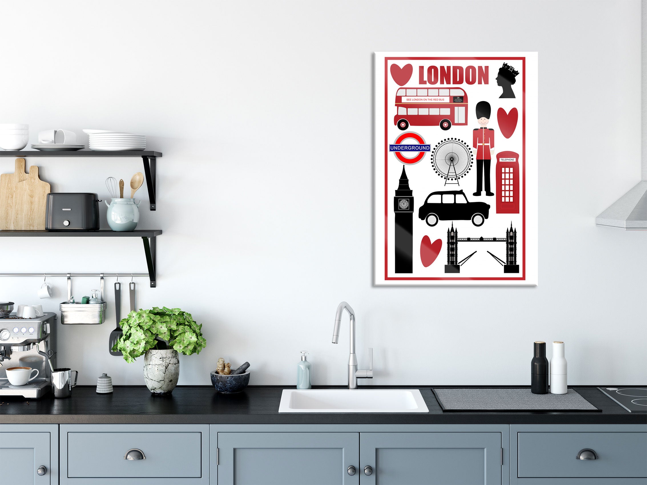 Vintage Poster  - London Picto, Glasbild