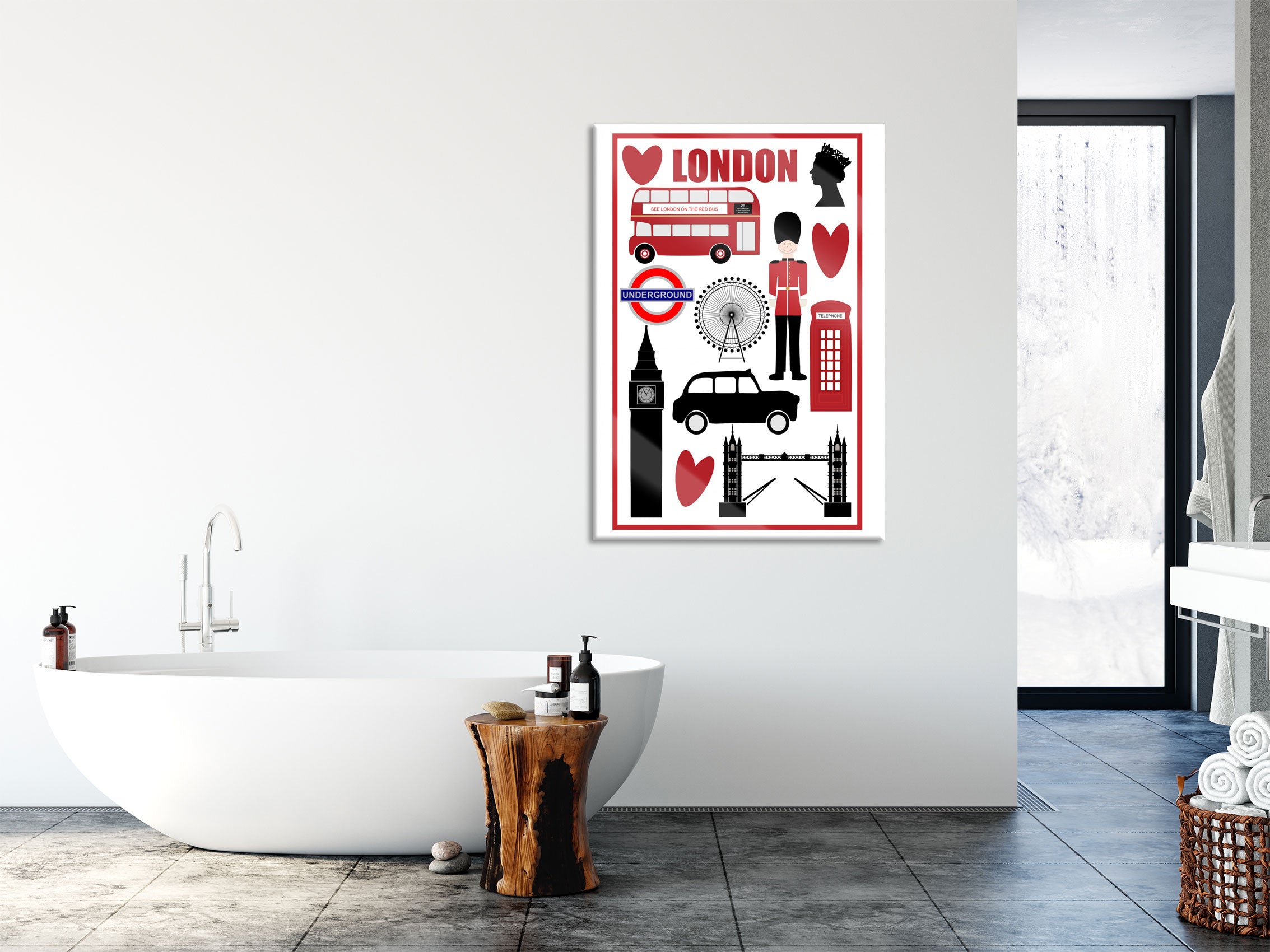 Vintage Poster  - London Picto, Glasbild