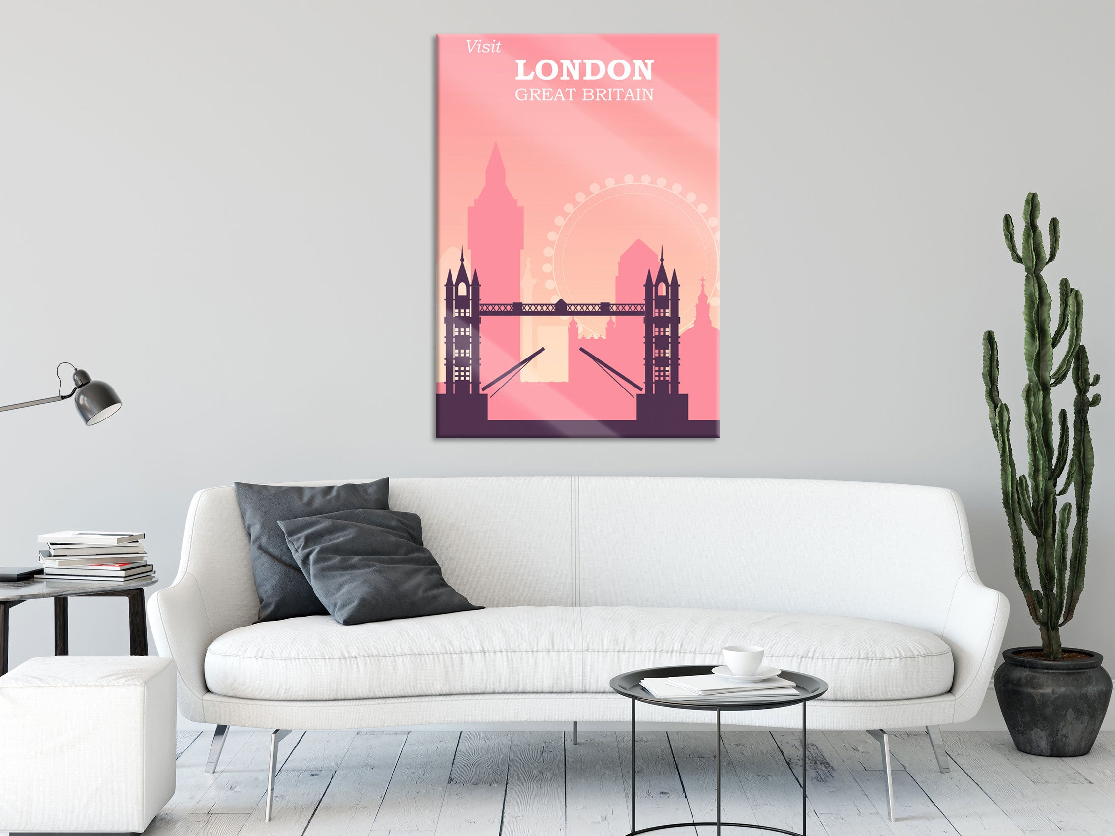 Vintage Poster  - London Tower Bridge, Glasbild