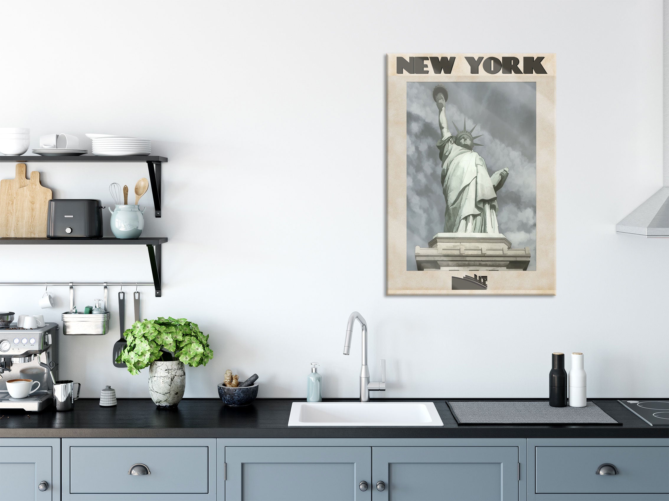 Vintage Poster  - New York Freiheitstatue II, Glasbild