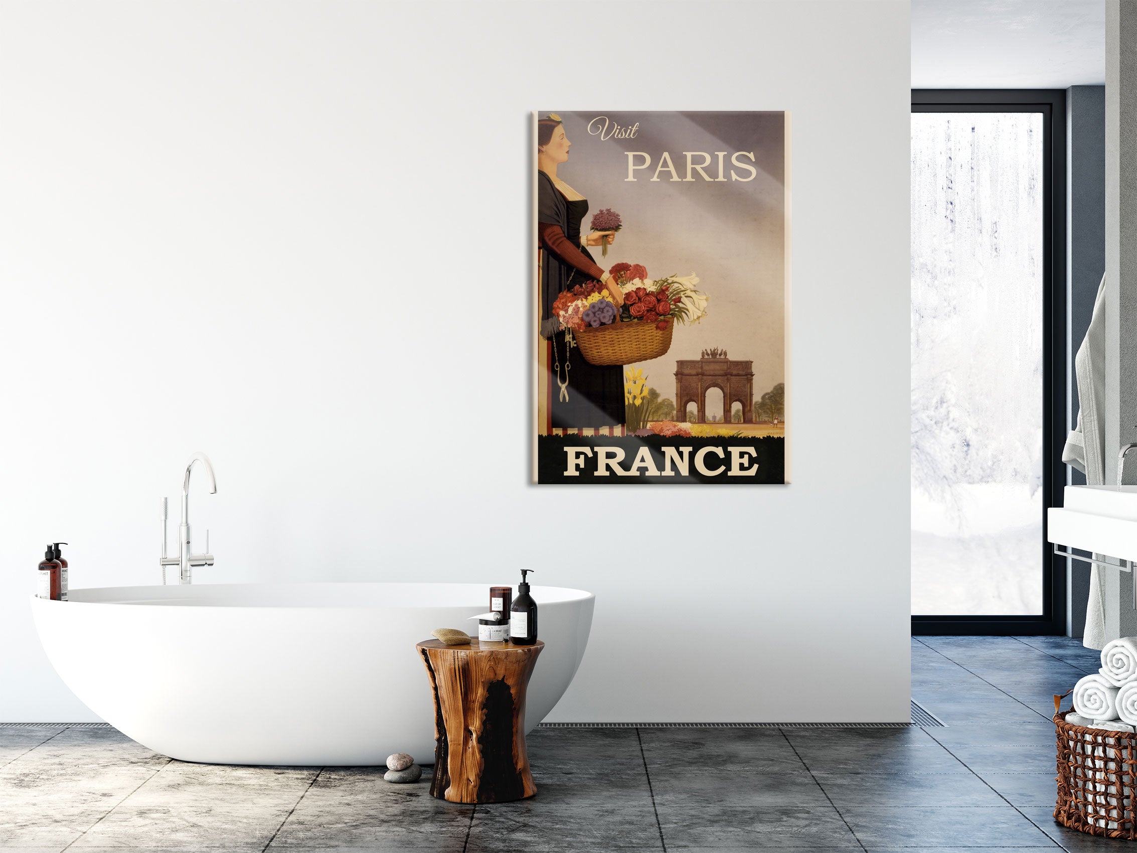 Vintage Poster  - Paris Madame, Glasbild