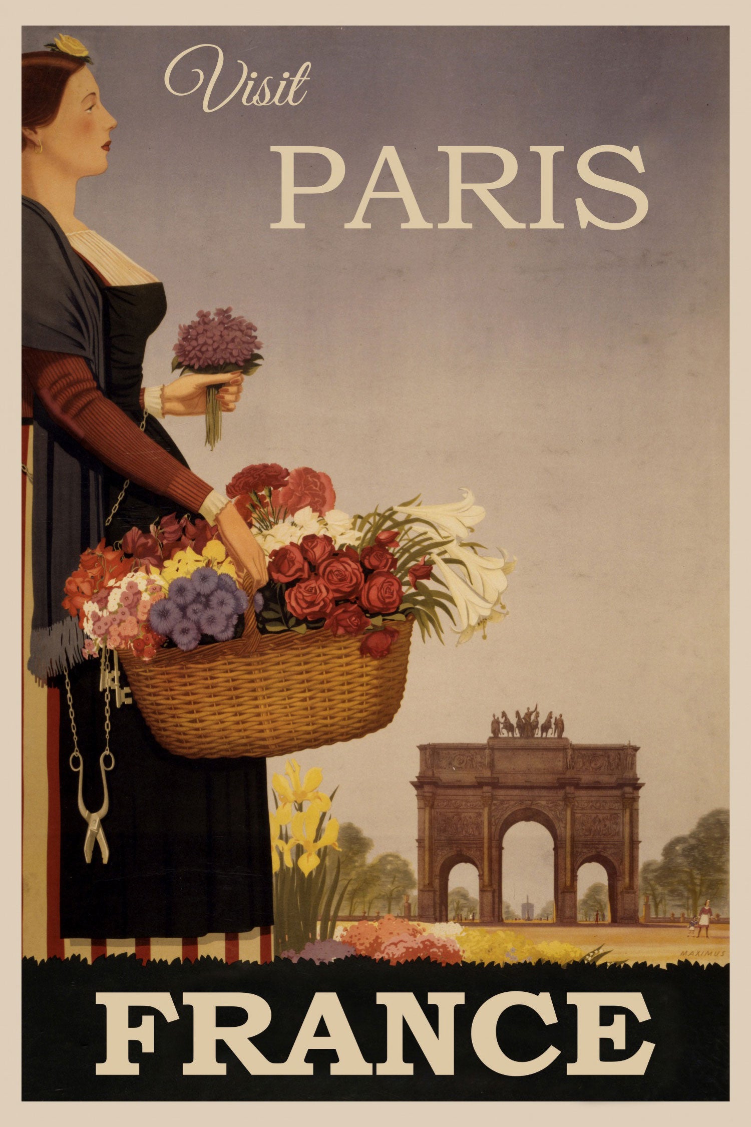 Vintage Poster  - Paris Madame, Glasbild